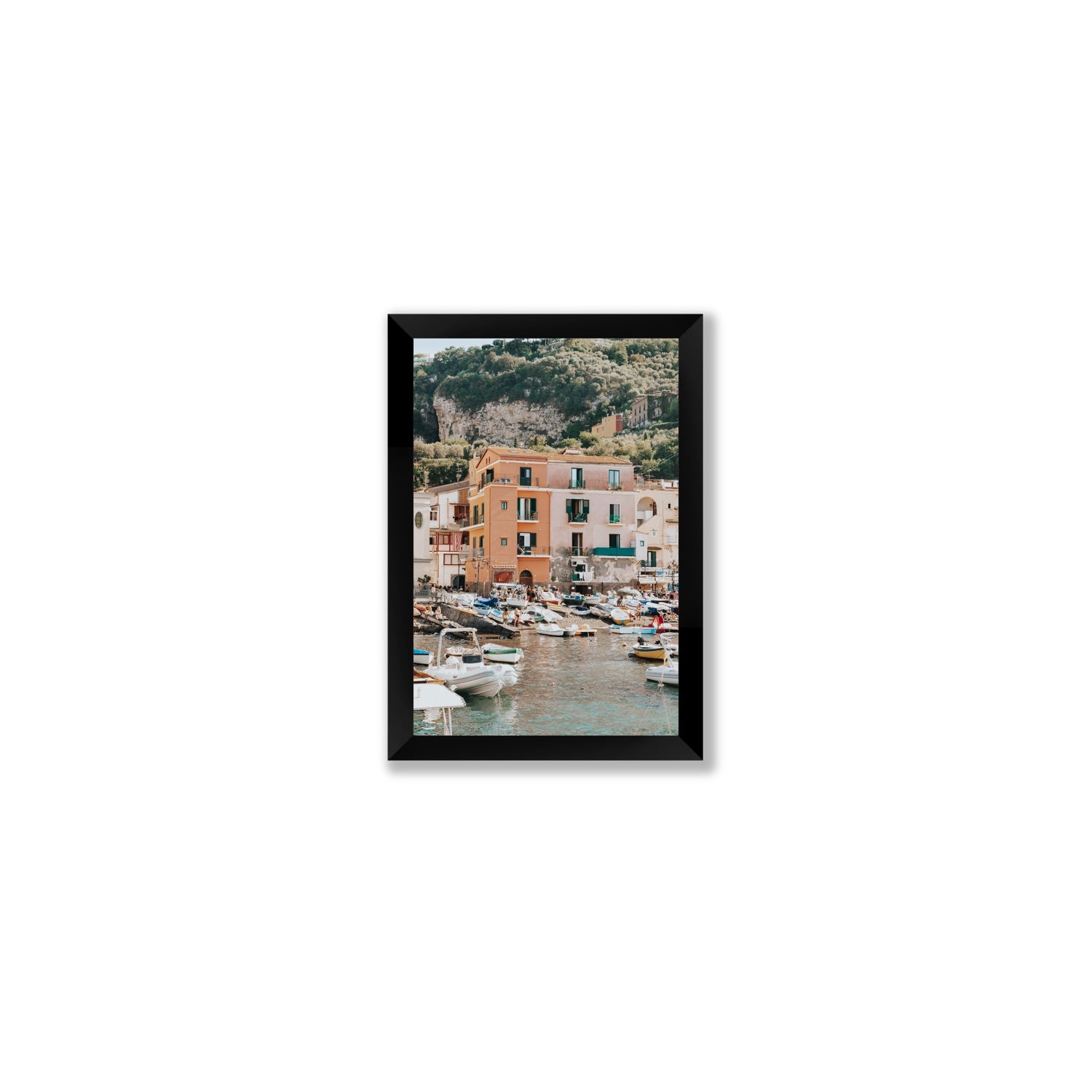 Boatyard Bliss fine art print, Sorrento, Italy, Small, Black Frame · Full Bleed, Fine Art Print