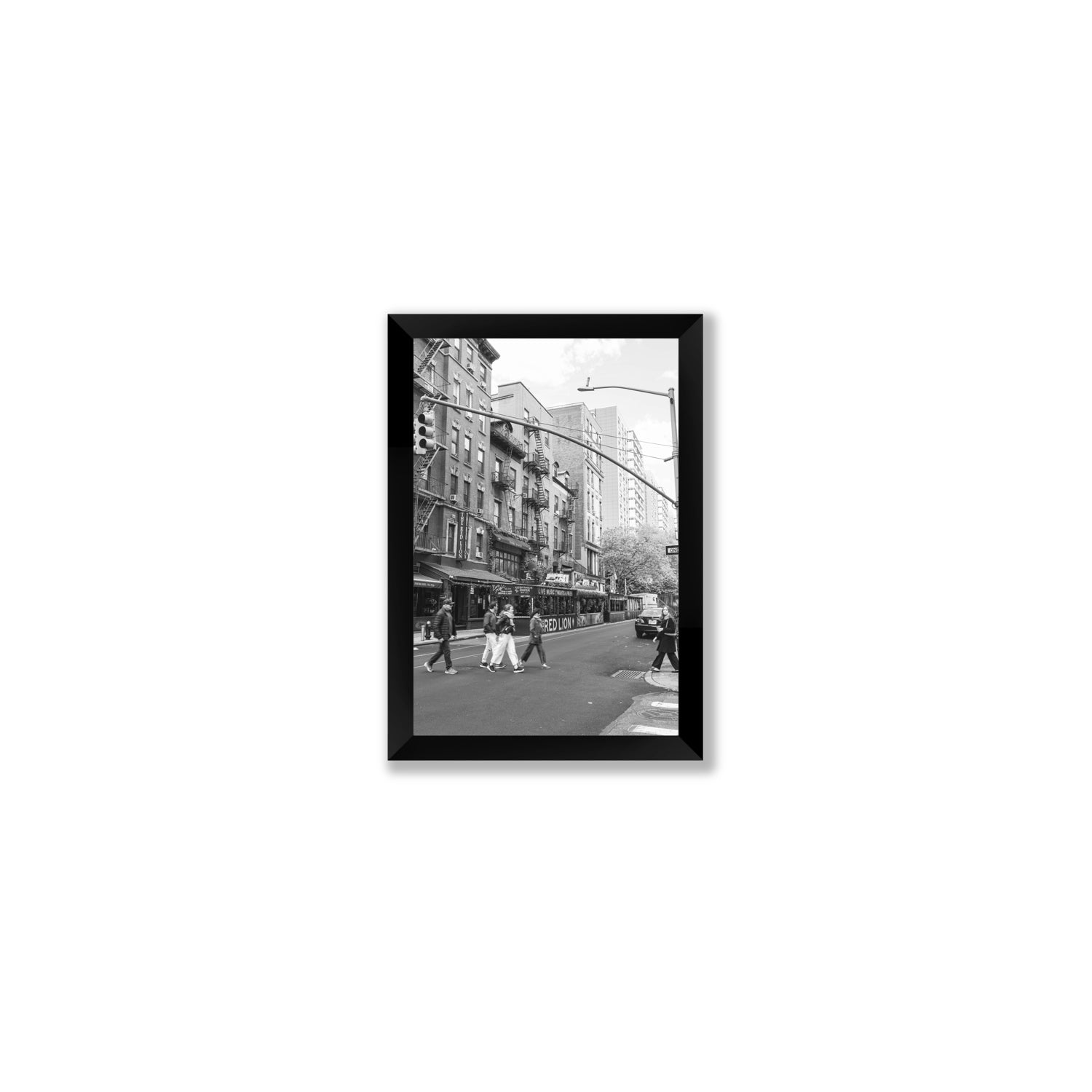 Spectral Streets New York NYC Black & White wall art Small full-bleed fine art print in black frame