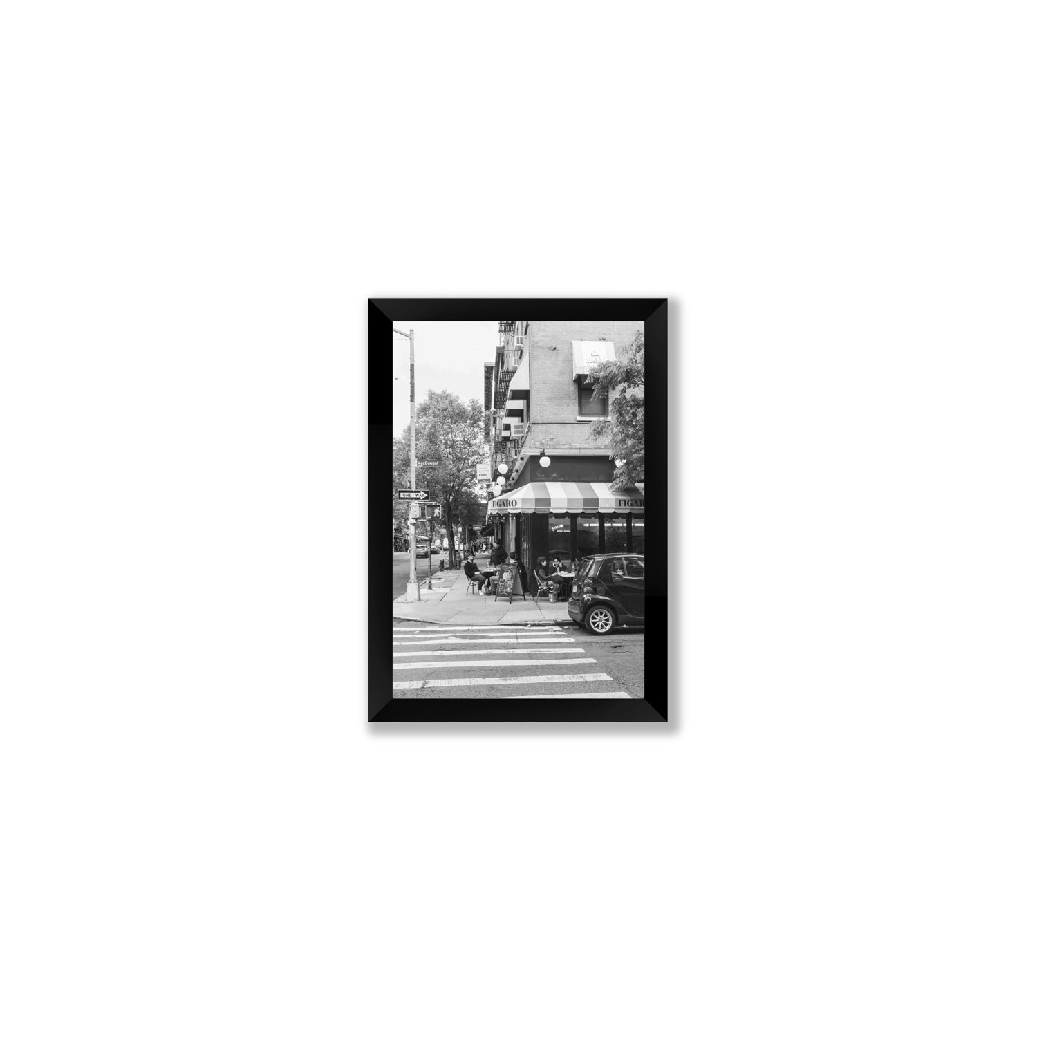 Figaro New York NYC Black & White wall art Small full-bleed fine art print in black frame