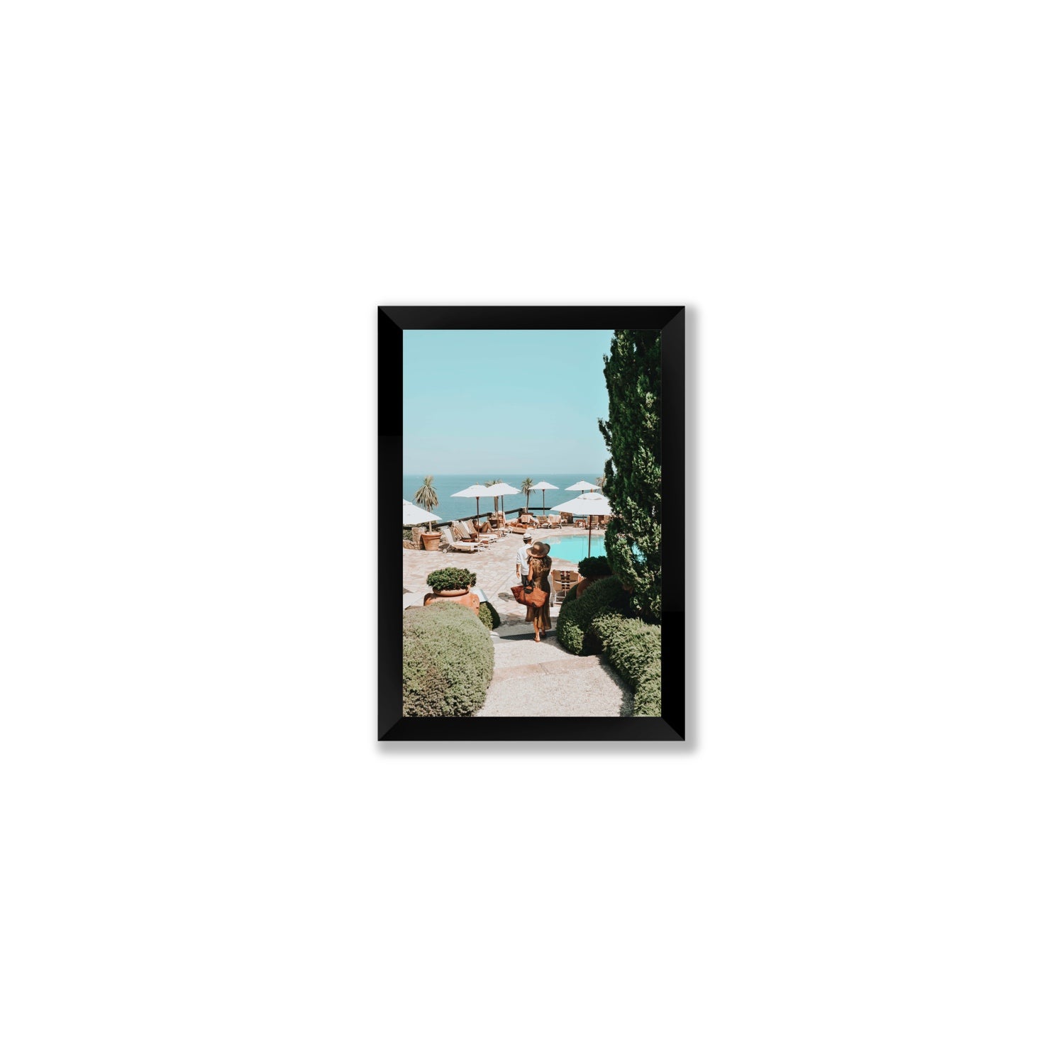 The World Is Your Catwalk Tuscany coastal wall art Small full-bleed fine art print in black frame
