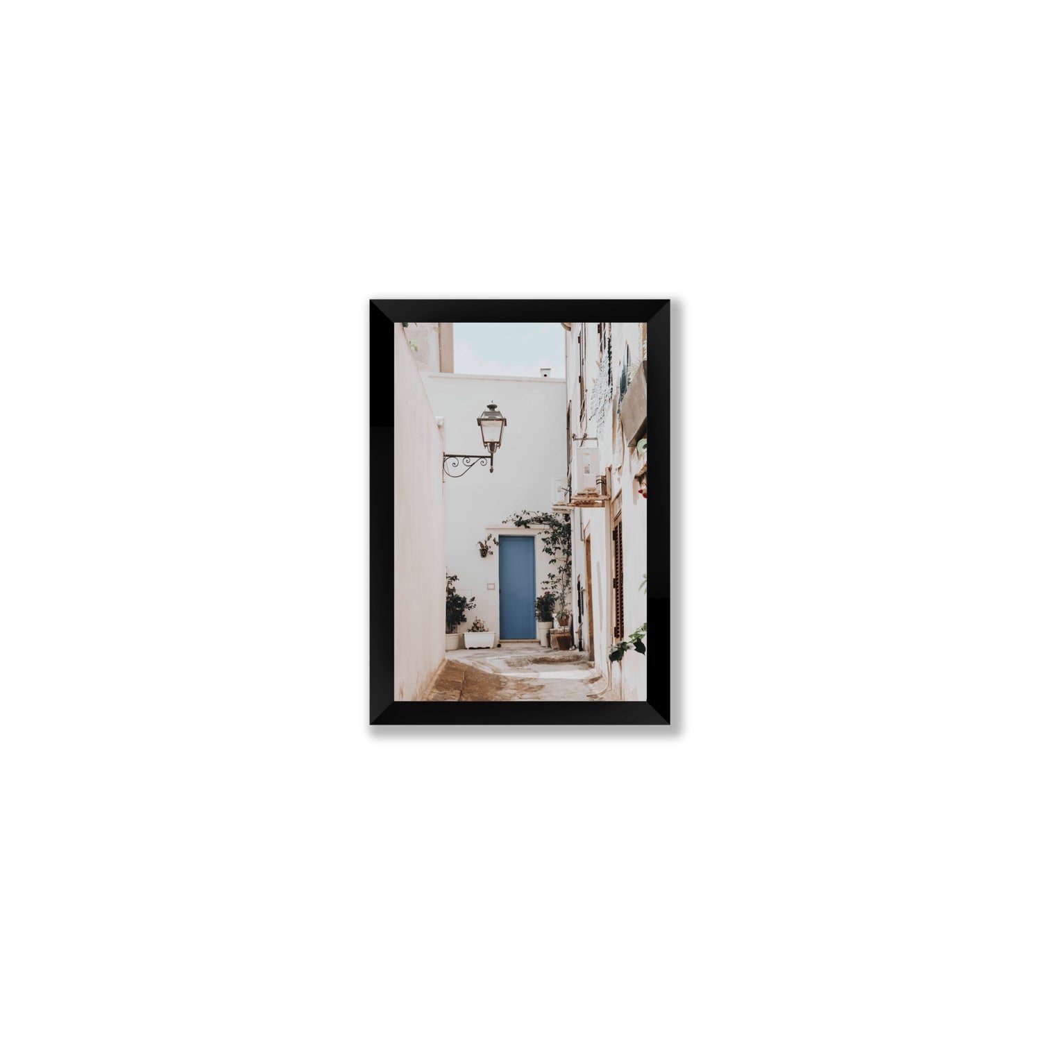 Entry Envy Puglia Ostuni wall art Small full-bleed fine art print in black frame