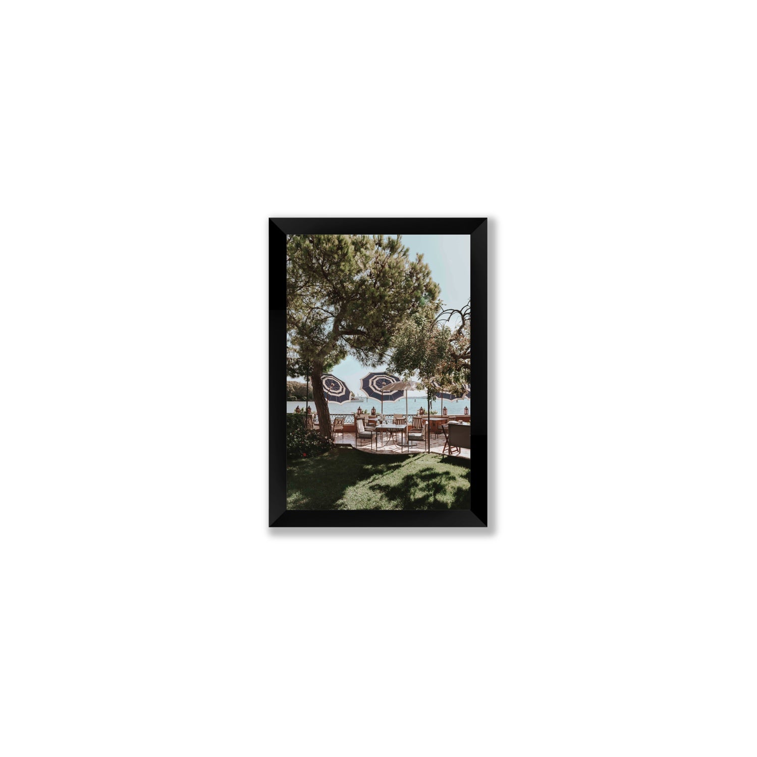 Tranquil Gardens Venice Italian wall art Small full-bleed fine art print in black frame
