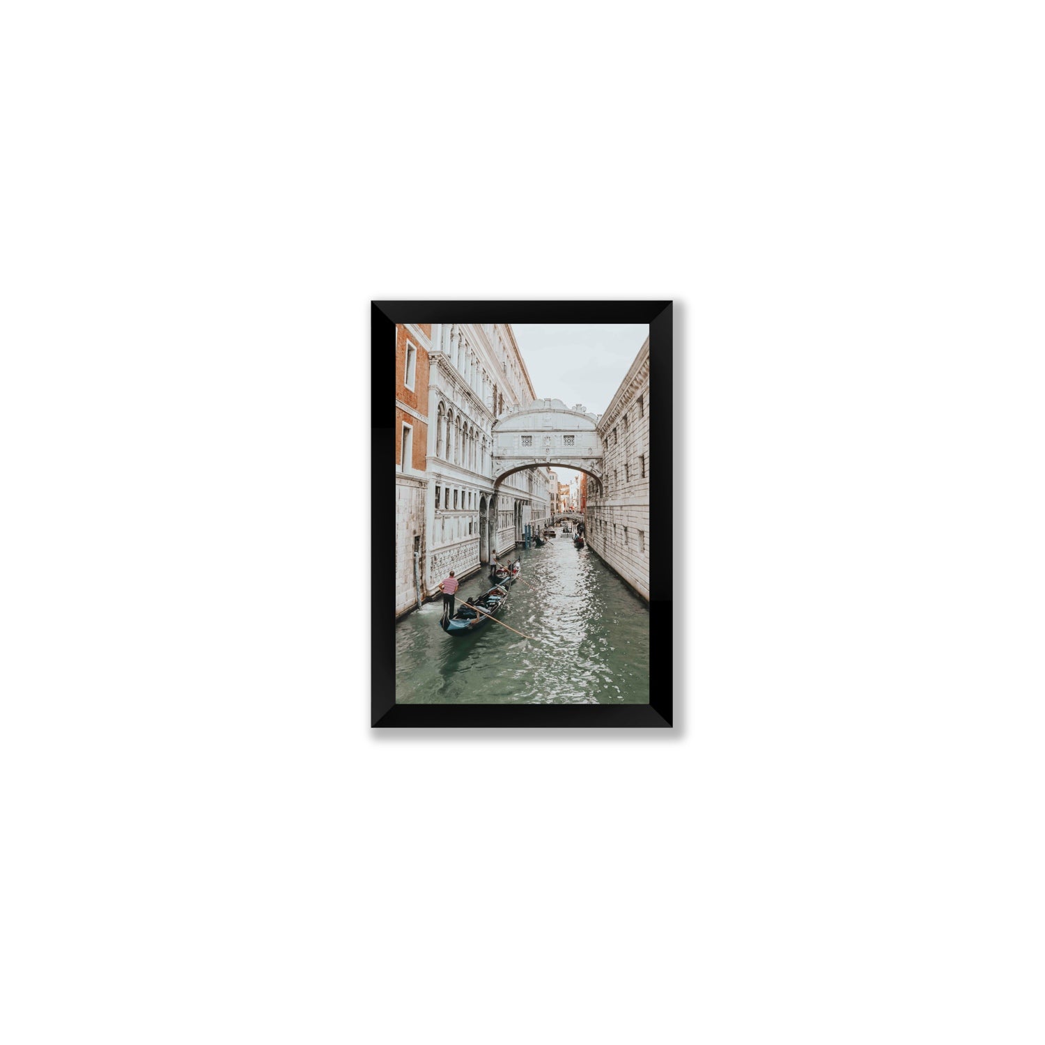 Bridge of Sighs Venice Gondola Italian wall art Small full-bleed fine art print in black frame