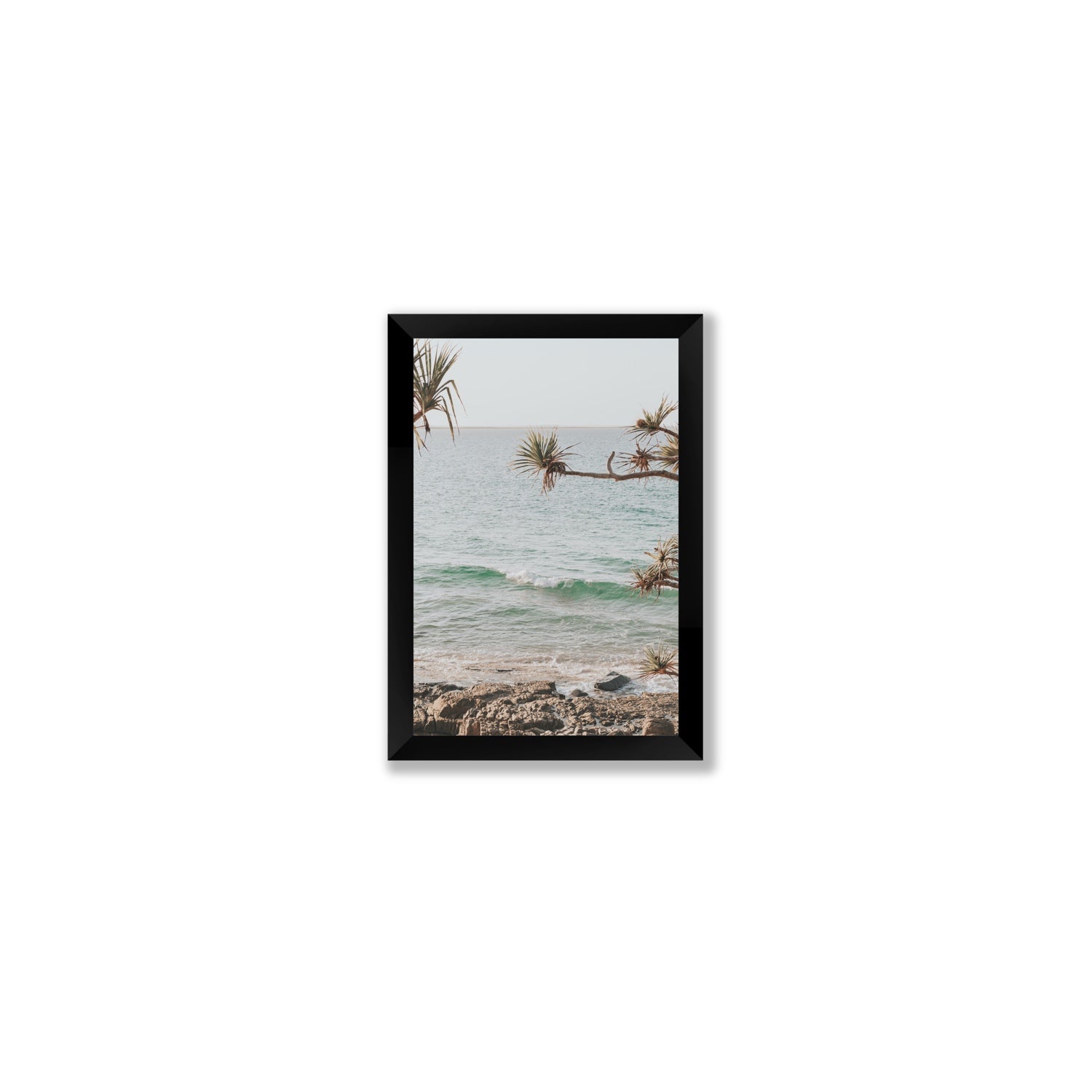 Good Vibrations fine art print, Noosa, Australia, coastal scenes artwork, Small, Black Frame · Full Bleed, Fine Art Print