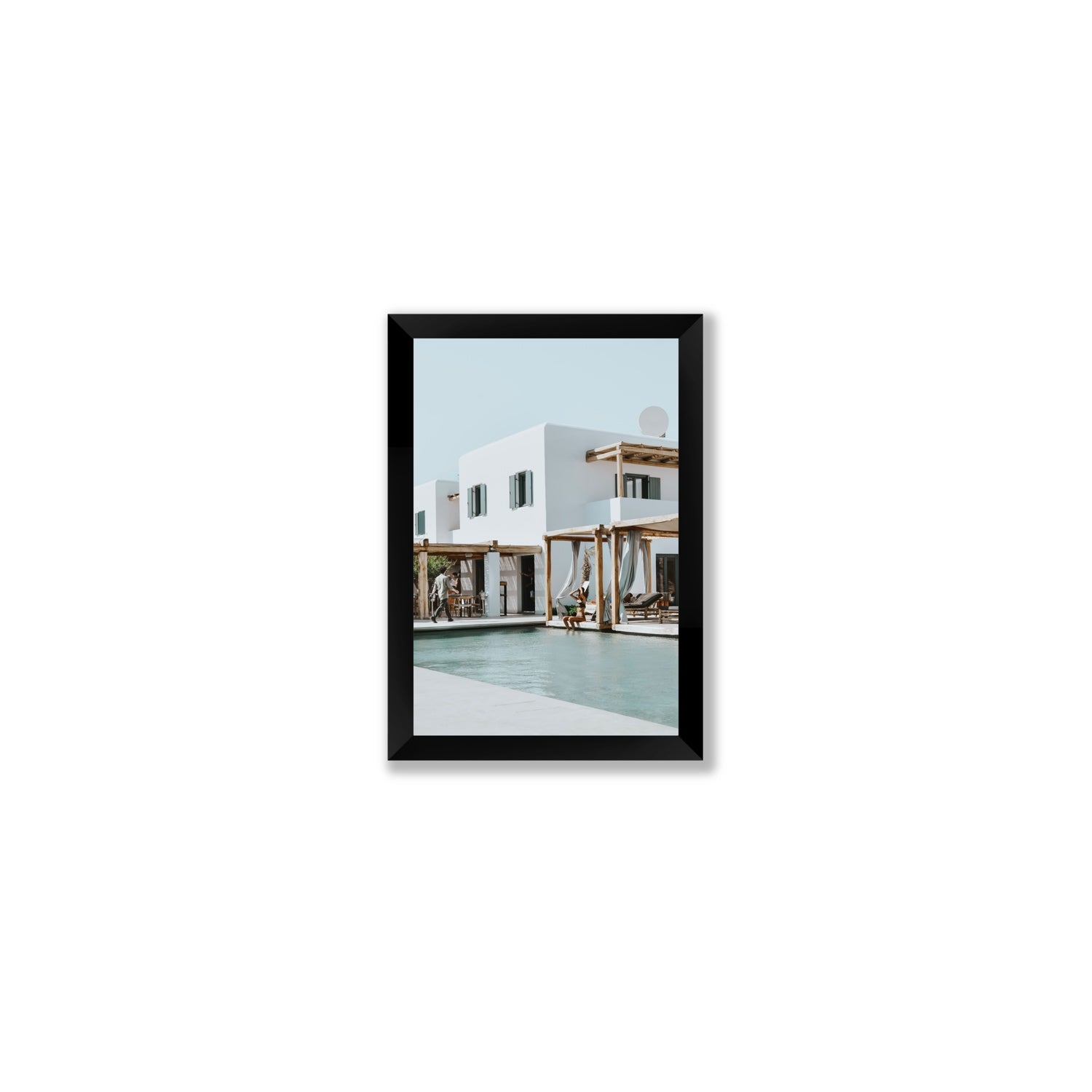 Aphrodite Mykonos Greek island wall art Small full-bleed fine art print in black frame