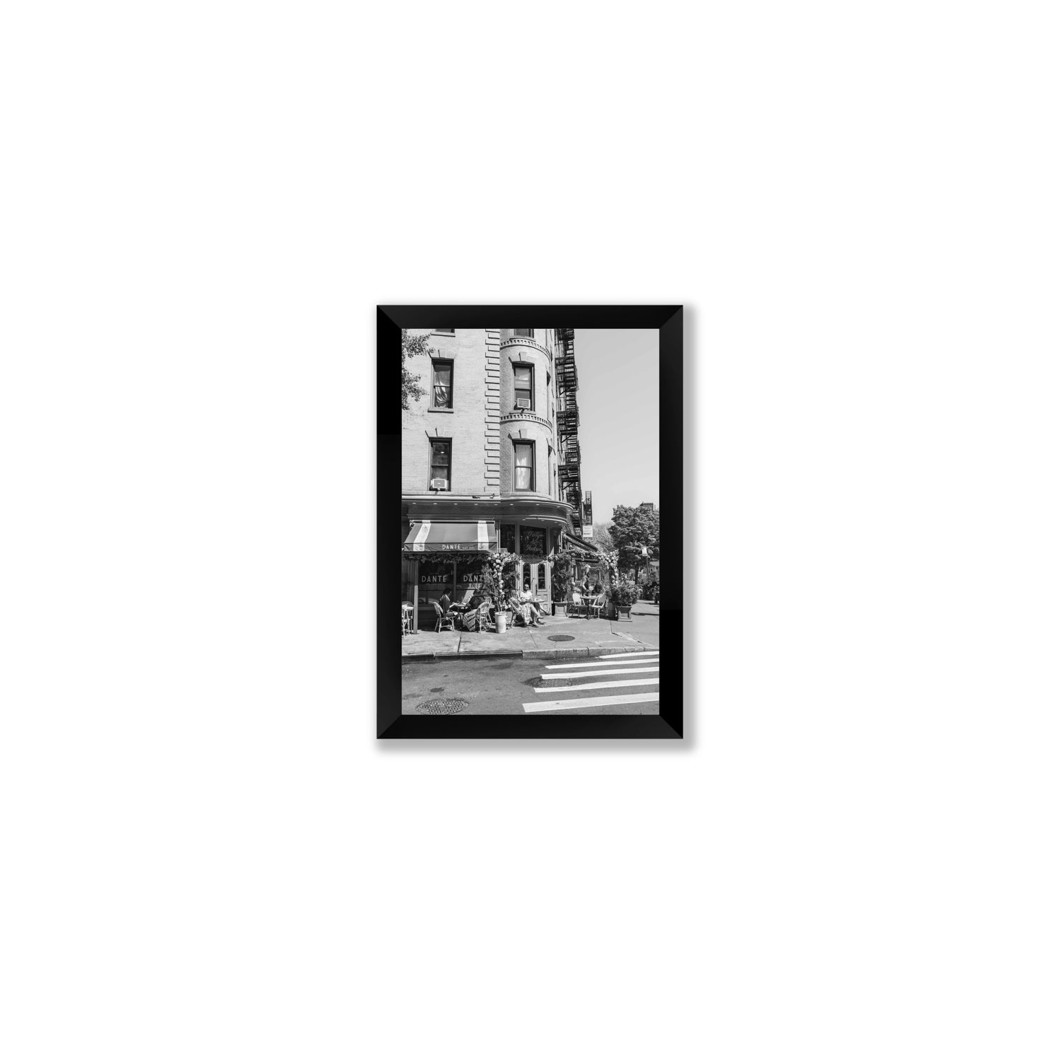 Sunny Soiree New York NYC Black & White wall art Small full-bleed fine art print in black frame