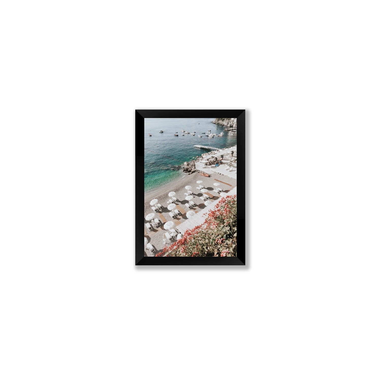 Tranquil Oasis Amalfi coastal wall art Small full-bleed fine art print in black frame