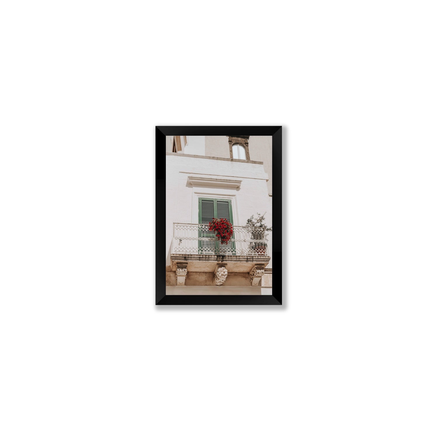 Balcone Estivo Puglia Italian wall art Small full-bleed fine art print in black frame