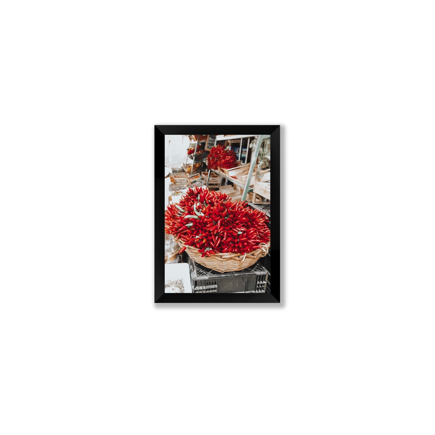 Spicy Bunch Puglia Italian wall art Small full-bleed fine art print in black frame