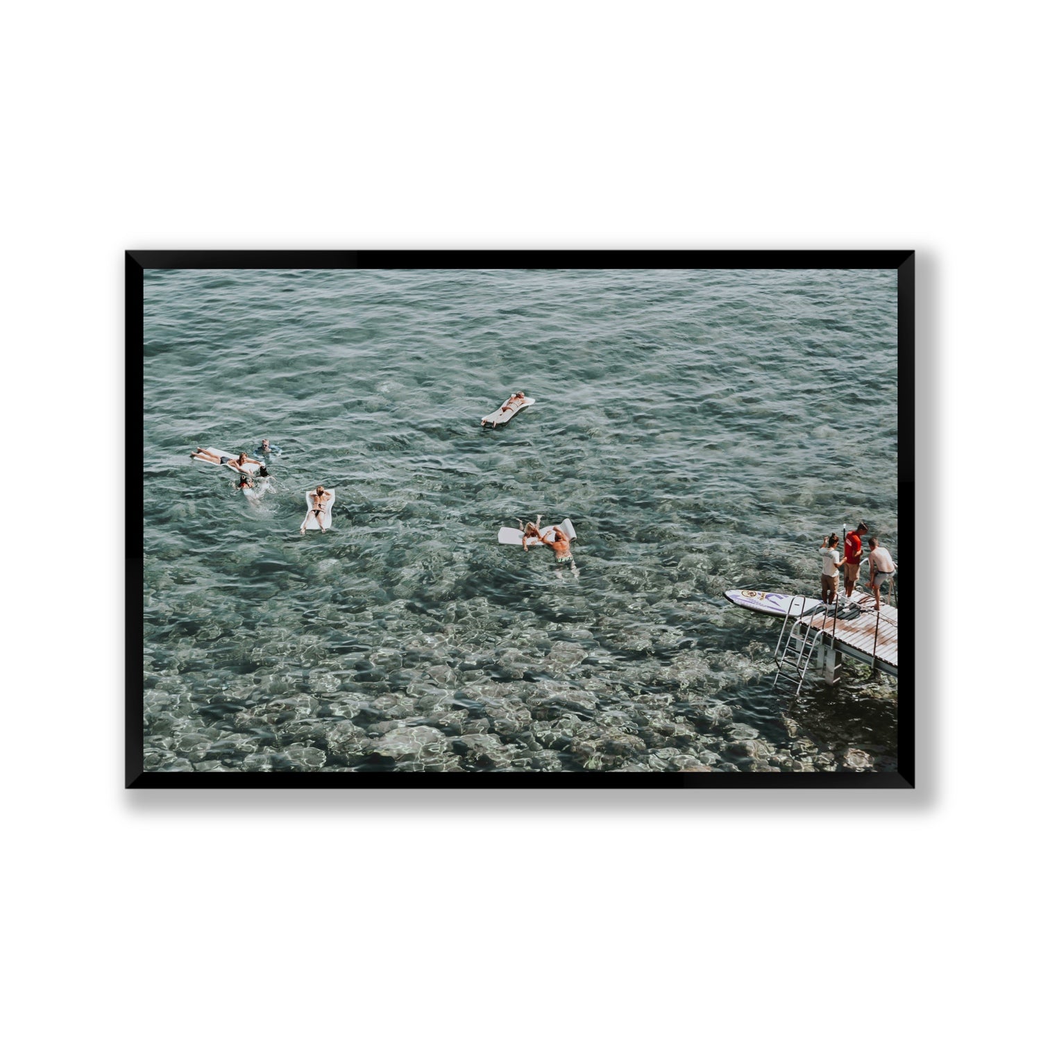 Having A Whale Of A Time Tuscany coastal wall art Gallery full-bleed fine art print in black frame
