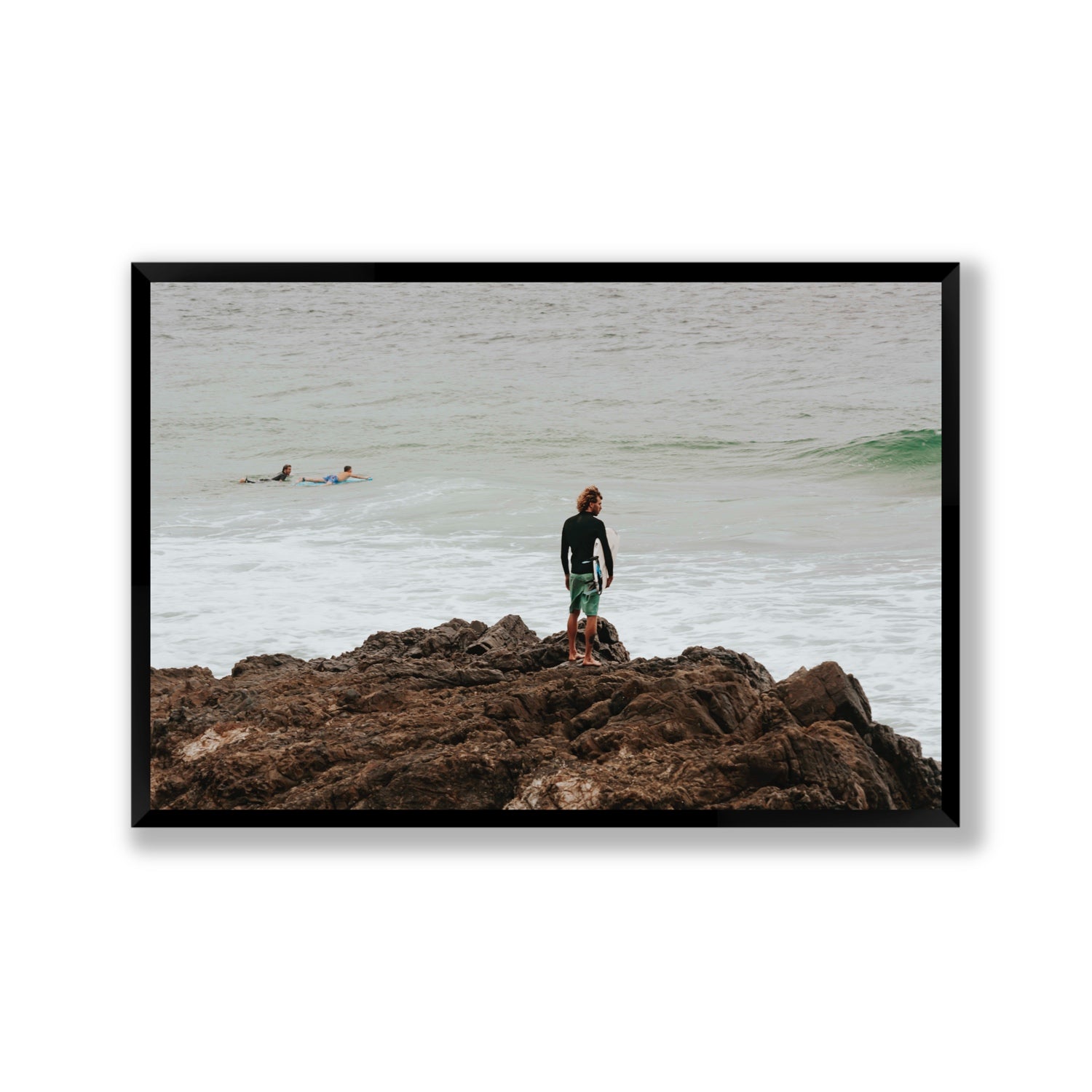 Let The Sea Set You Free Byron Bay Surf wall art Gallery full-bleed fine art print in black frame