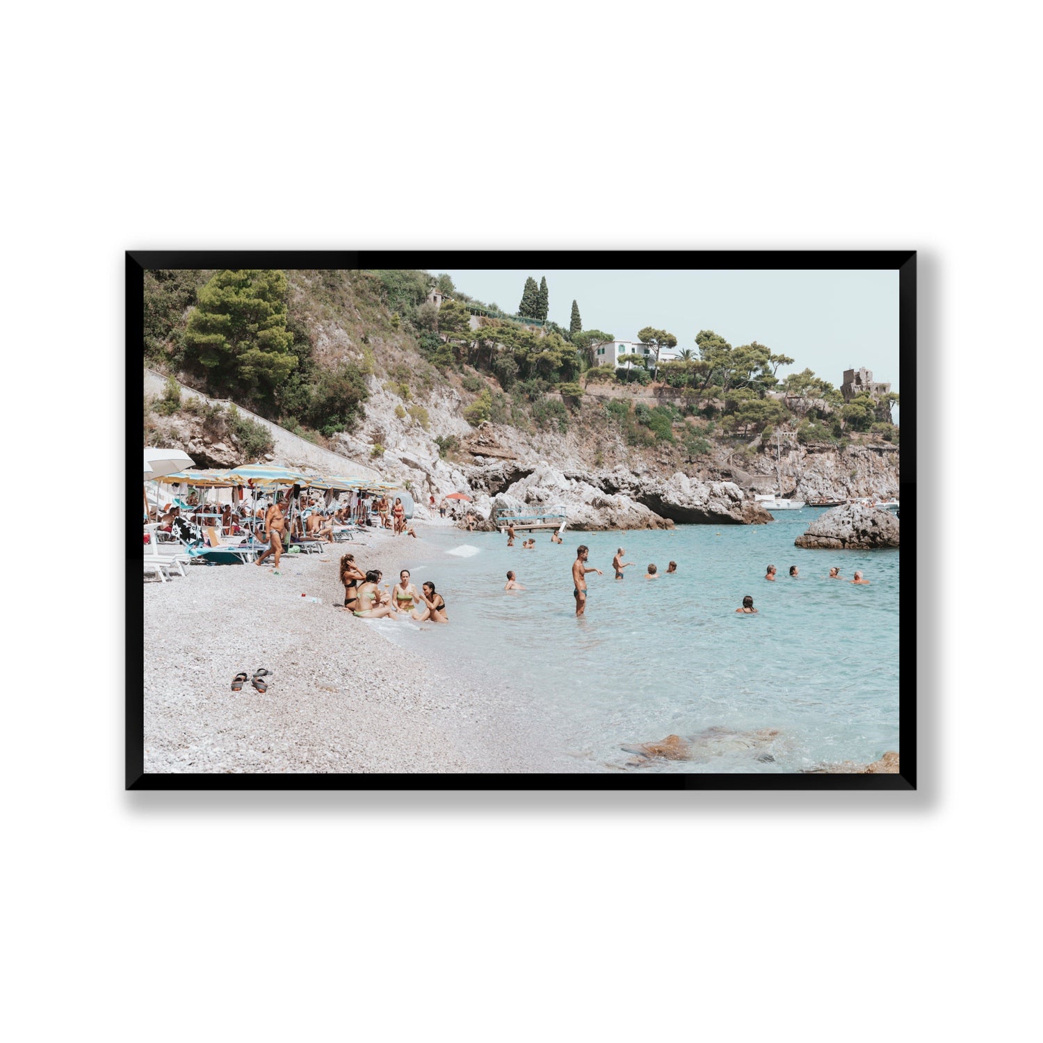 La Vacanza Amalfi Mediterranean wall art Gallery full-bleed fine art print in black frame