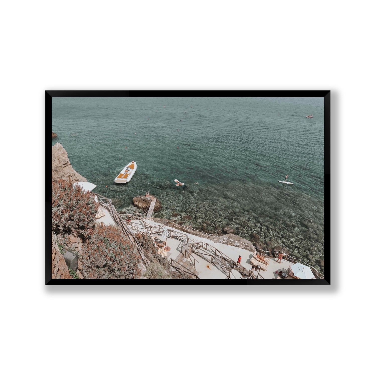 The Lagoon Tuscany coastal Italian wall art Gallery full-bleed fine art print in black frame