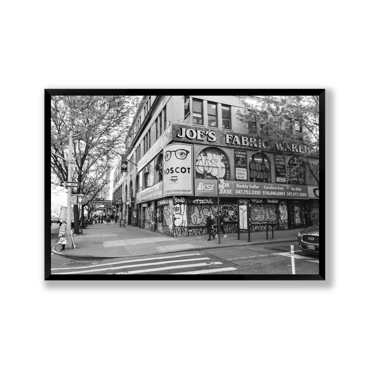 Wall Poetry New York NYC Black & White wall art Gallery full-bleed fine art print in black frame