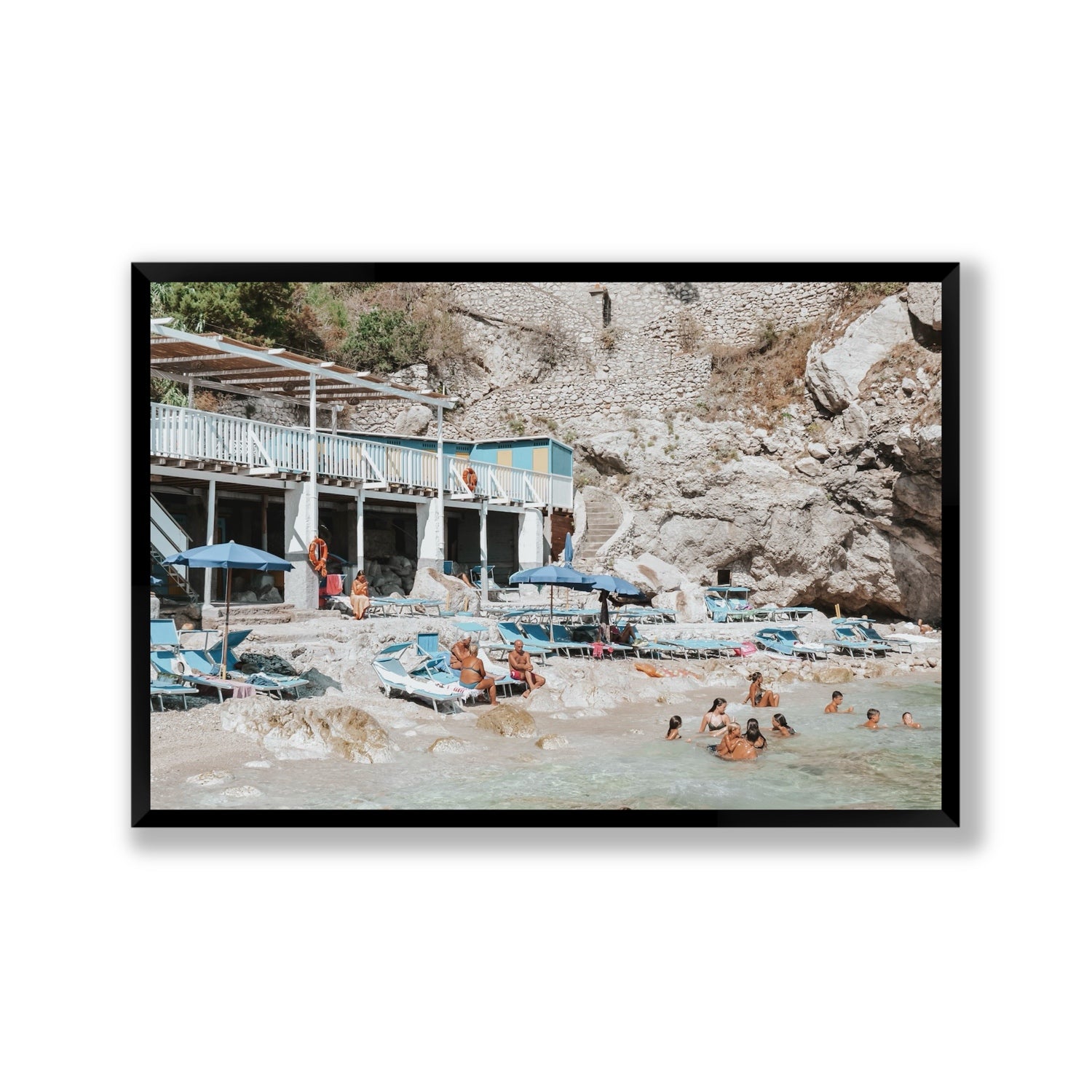 Beachside Bronze fine art print, Capri, Italy, Gallery, Black Frame · Full Bleed, Fine Art Print