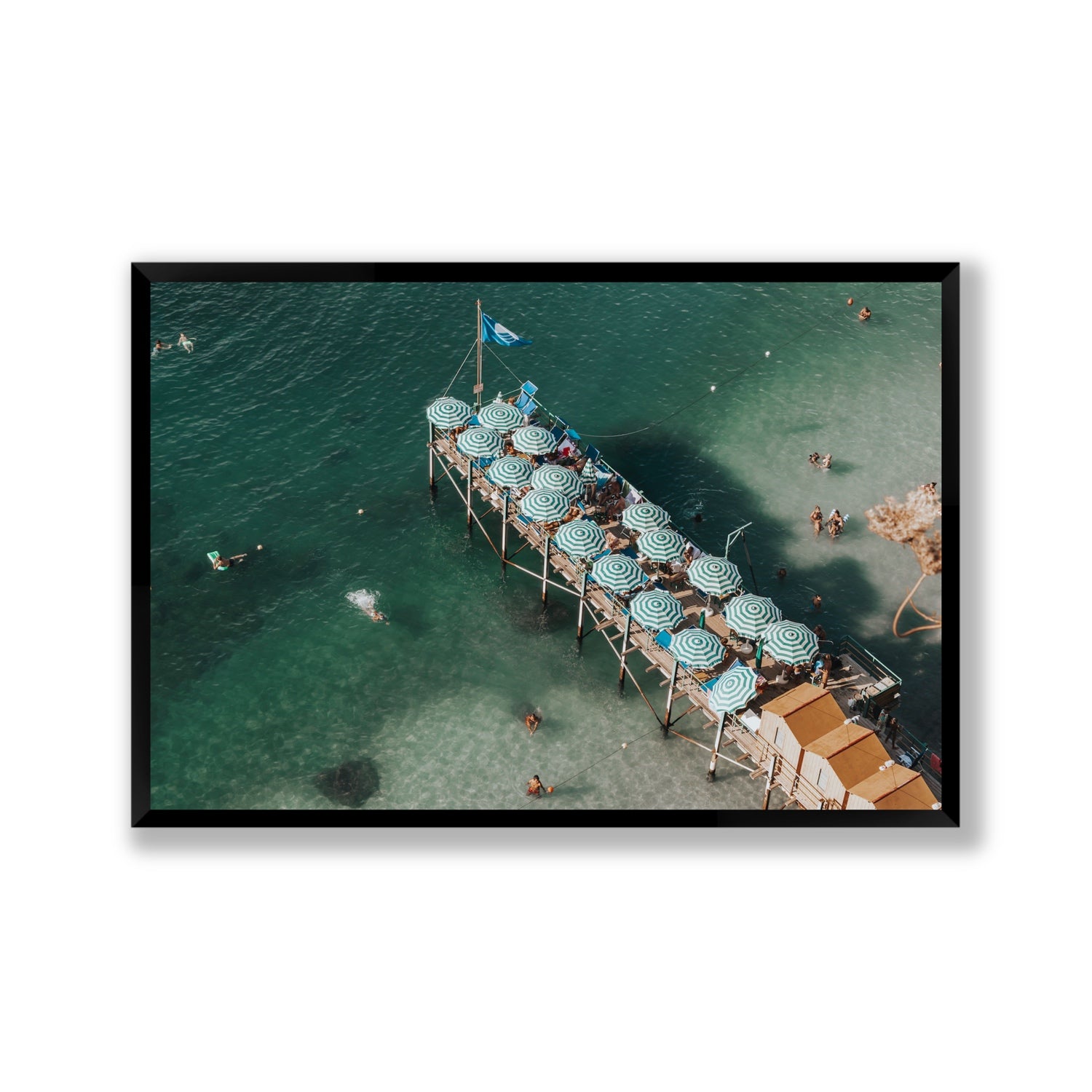 Sorrento Shangri La Sorrento coastal Italian wall art Gallery full-bleed fine art print in black frame