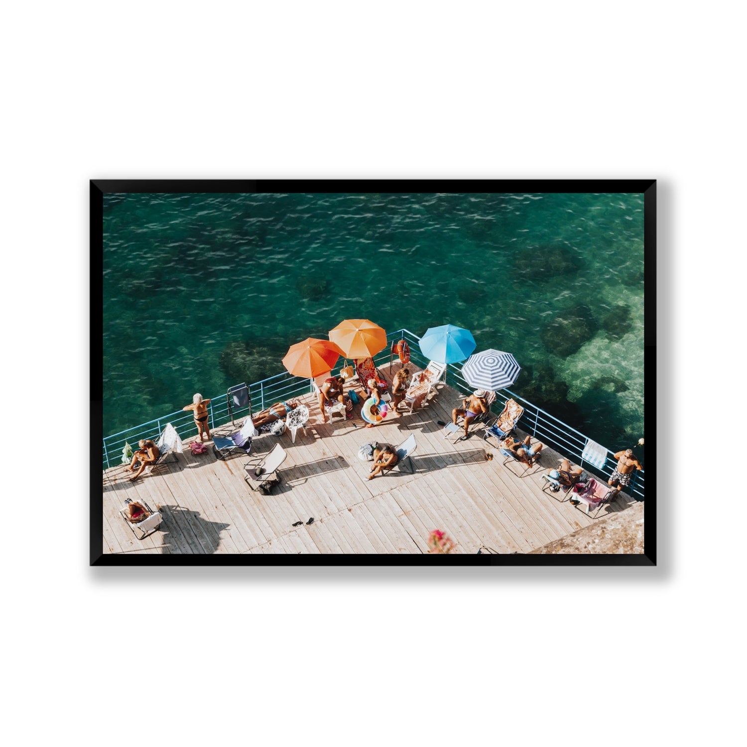 Il Dolce Far Niente Sorrento coastal wall art Gallery full-bleed fine art print in black frame