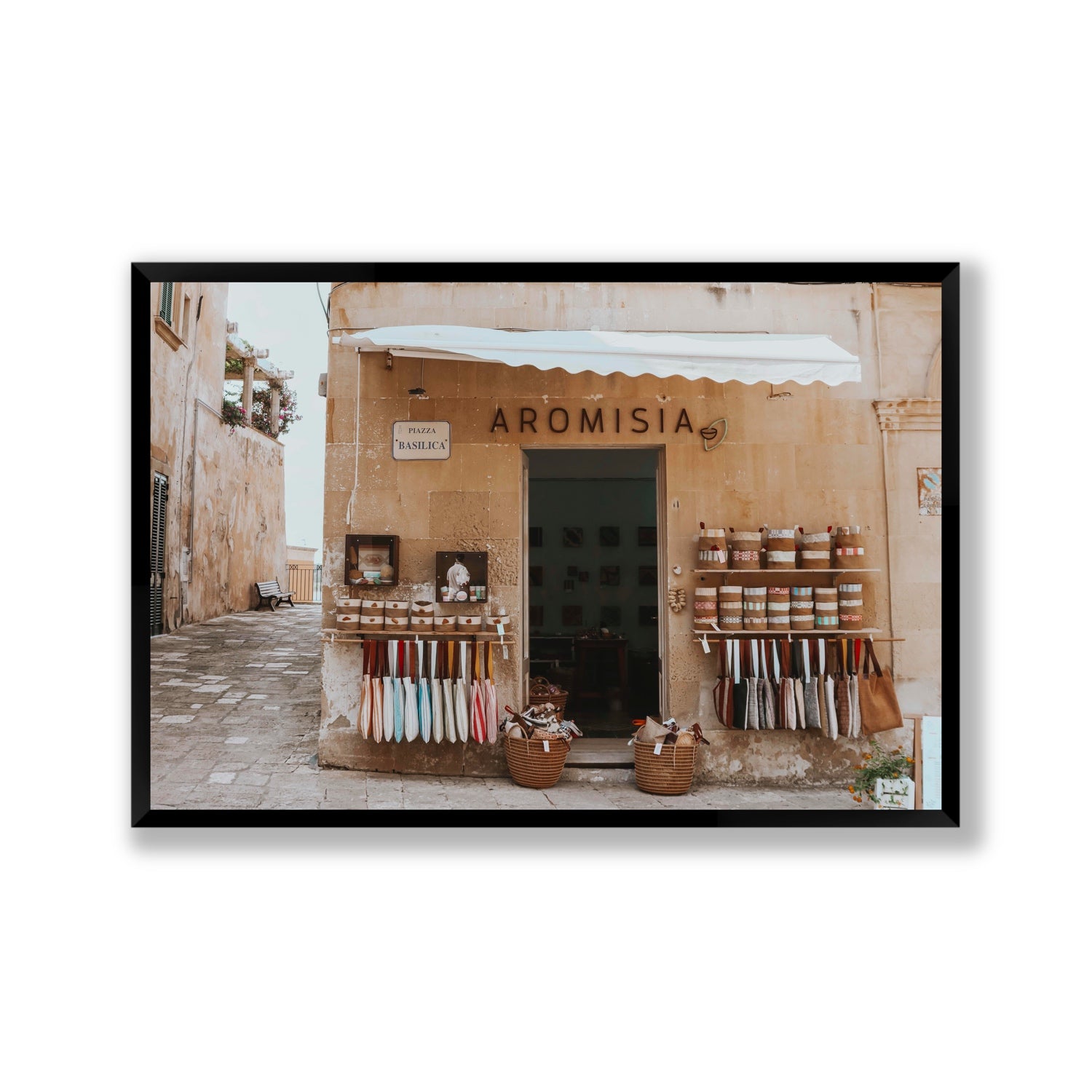 Aromisia Puglia Otranto Italian wall art Gallery full-bleed fine art print in black frame