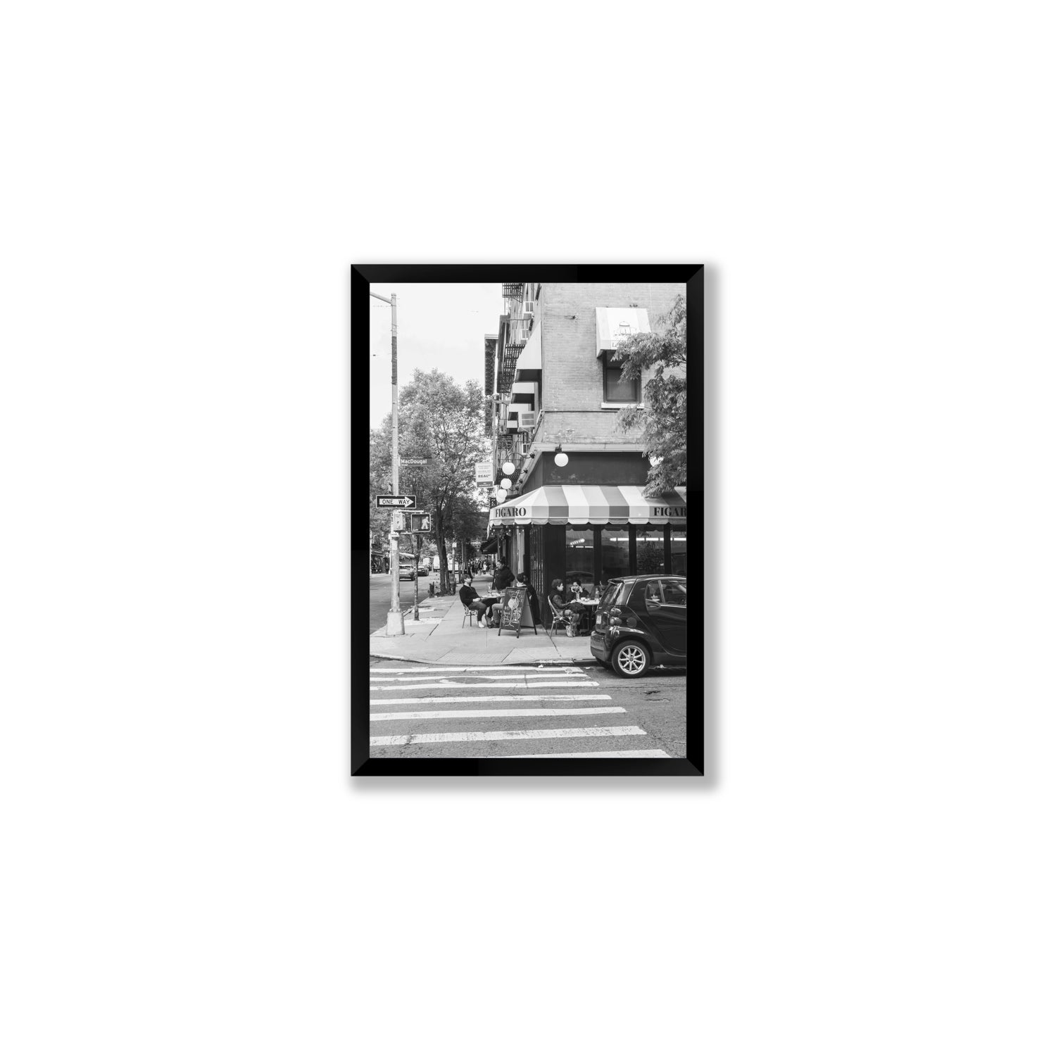 Figaro New York NYC Black & White wall art Medium full-bleed fine art print in black frame