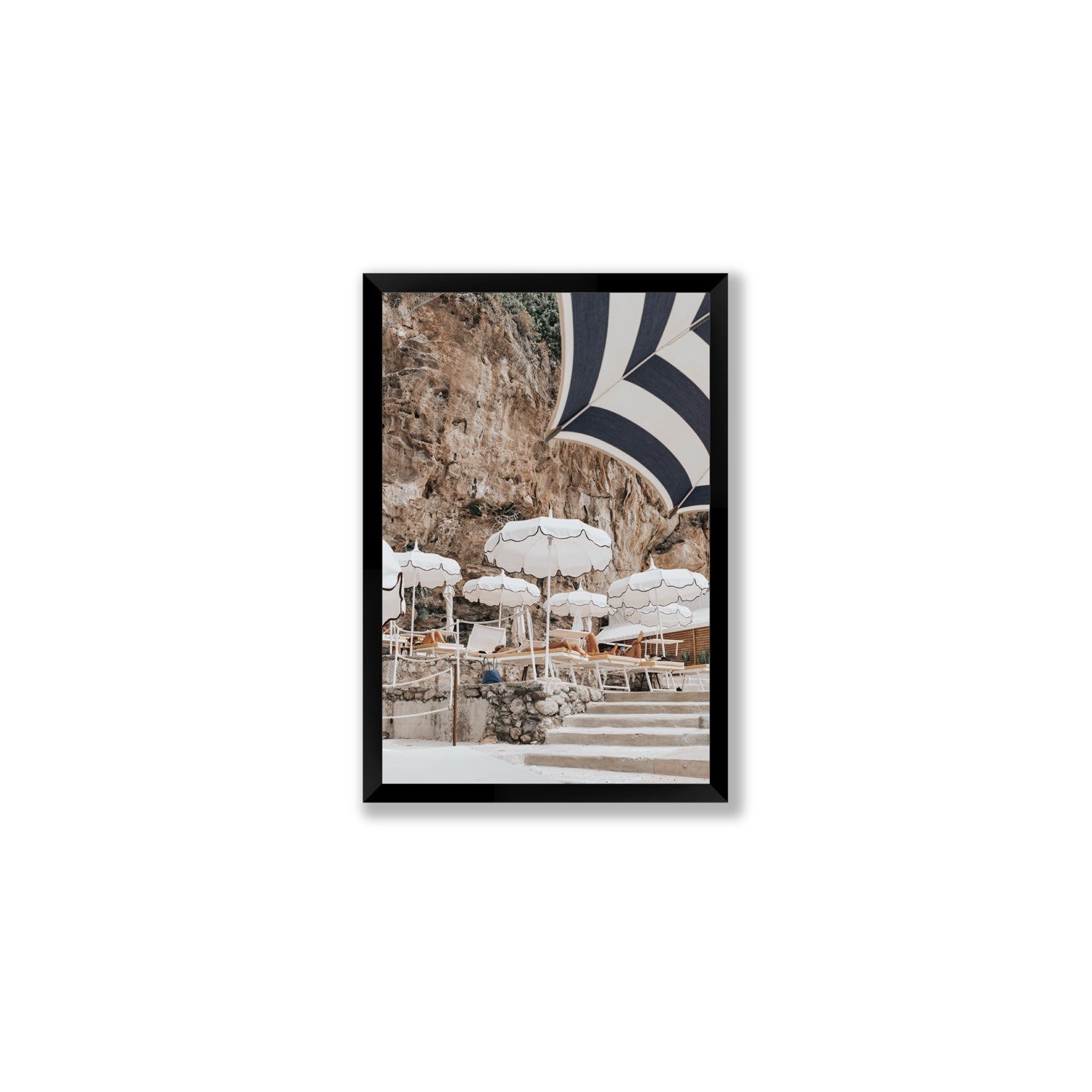 Rocky Refuge fine art print, Positano, Italy, Medium, Black Frame · Full Bleed, Fine Art Print