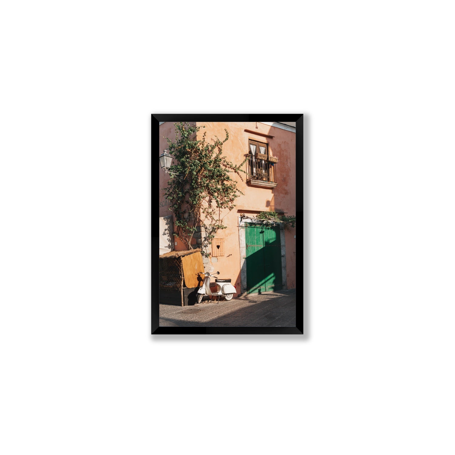 La Casa Ischia Italian Mediterranean decor wall art Medium full-bleed fine art print in black frame