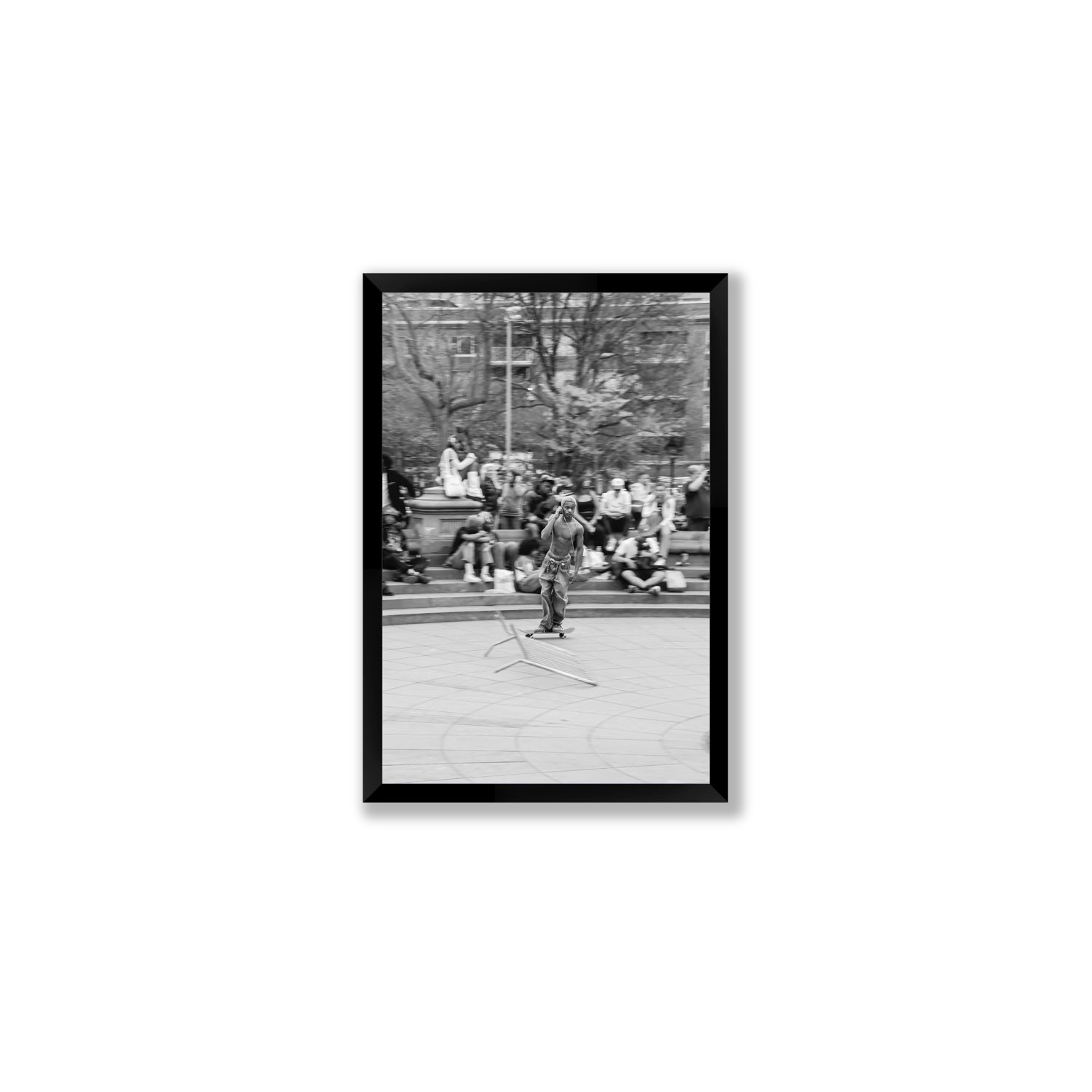 Skate Park Serenade New York NYC Black & White wall art Medium full-bleed fine art print in black frame