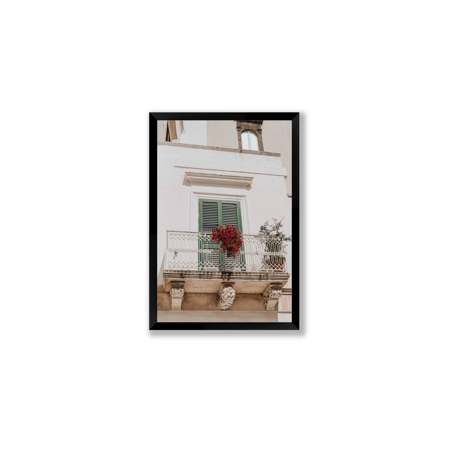 Balcone Estivo Puglia Italian wall art Medium full-bleed fine art print in black frame