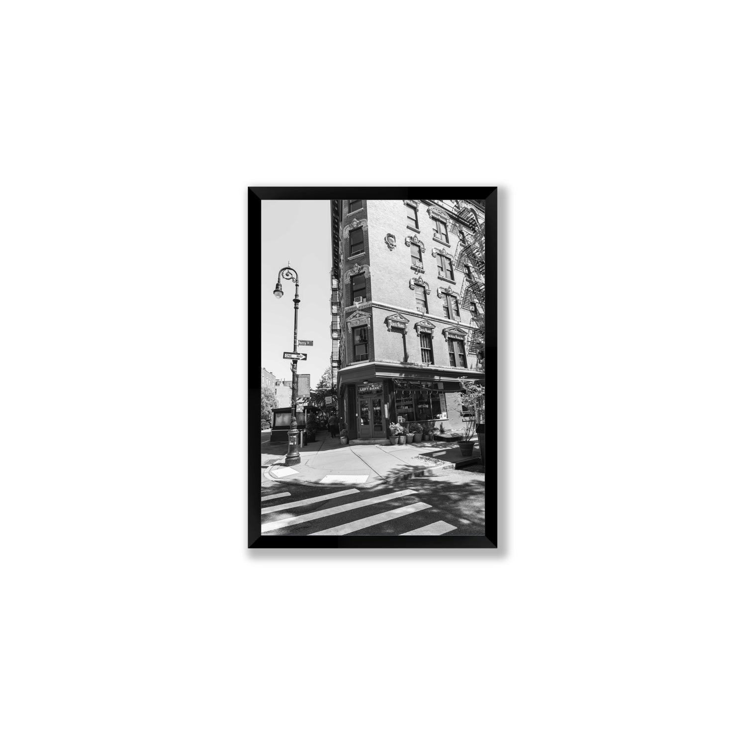 Parisian On Perry New York NYC Black & White wall art Medium full-bleed fine art print in black frame