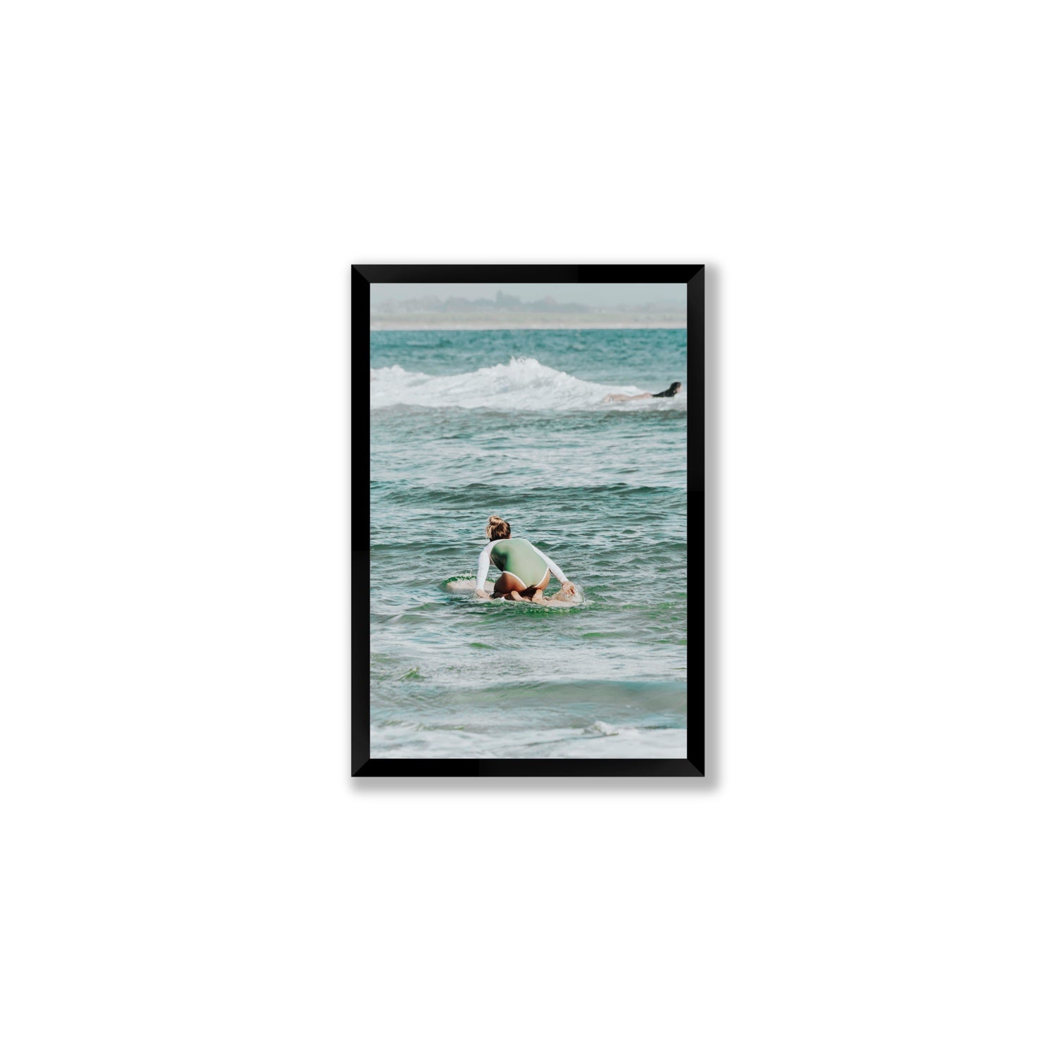 Quincy Byron Bay Surf coastal wall art Medium full-bleed fine art print in black frame