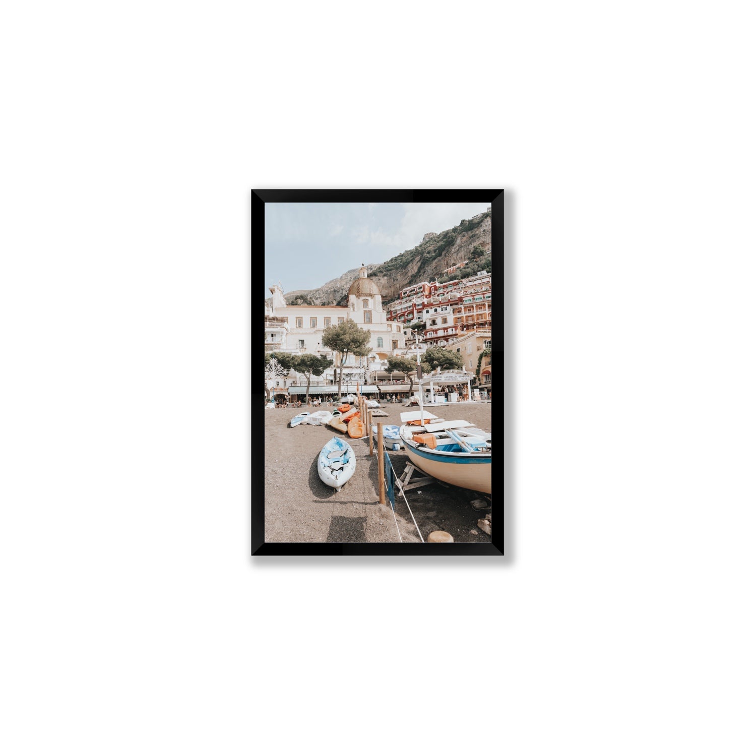 Seaside Hues Positano wall art Medium full-bleed fine art print in black frame