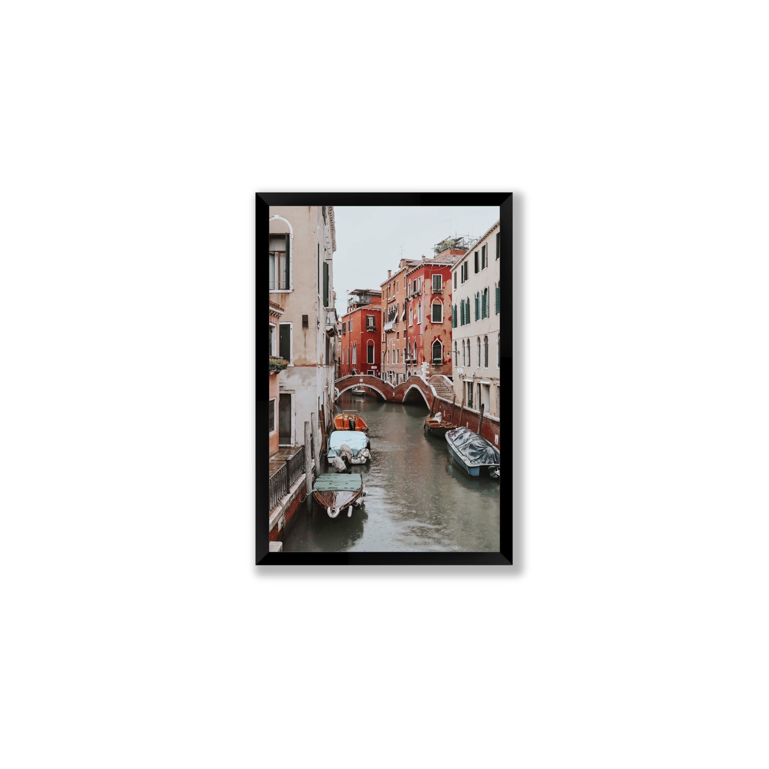 City of Water Venice Italian Mediterranean decor wall art Medium full-bleed fine art print in black frame