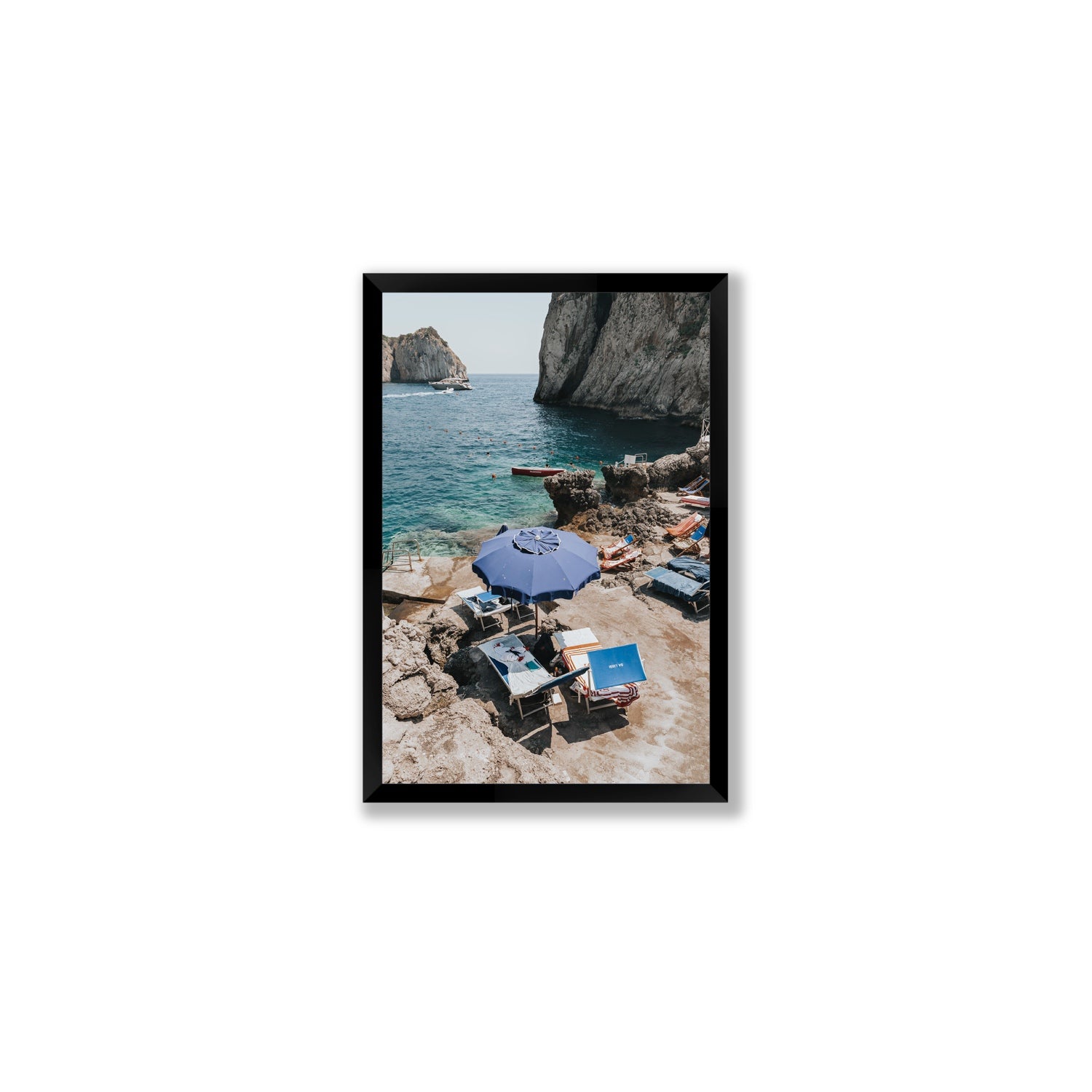 Lonely Loungers fine art print, Capri, Italy, Medium, Black Frame · Full Bleed, Fine Art Print
