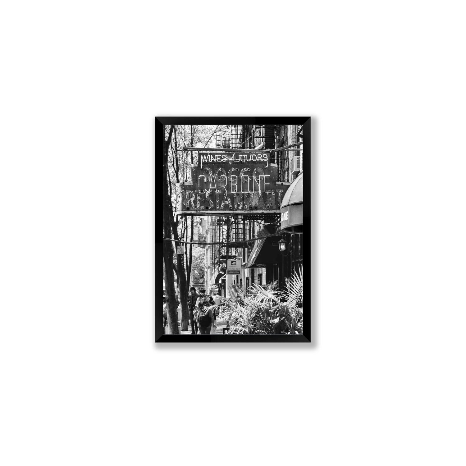 Paparazzi To Pasta New York NYC Black & White wall art Medium full-bleed fine art print in black frame