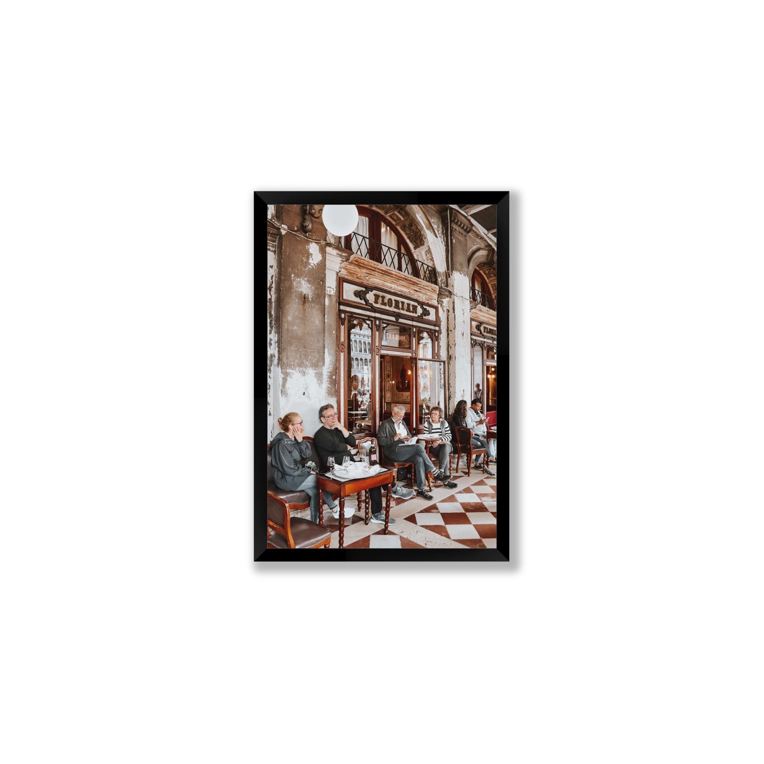 Tea Room Venice Italian wall art Medium full-bleed fine art print in black frame