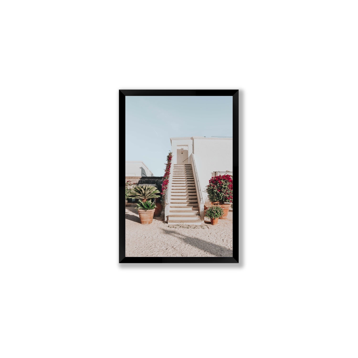 Tranquil Ascent Puglia Italian wall art Medium full-bleed fine art print in black frame