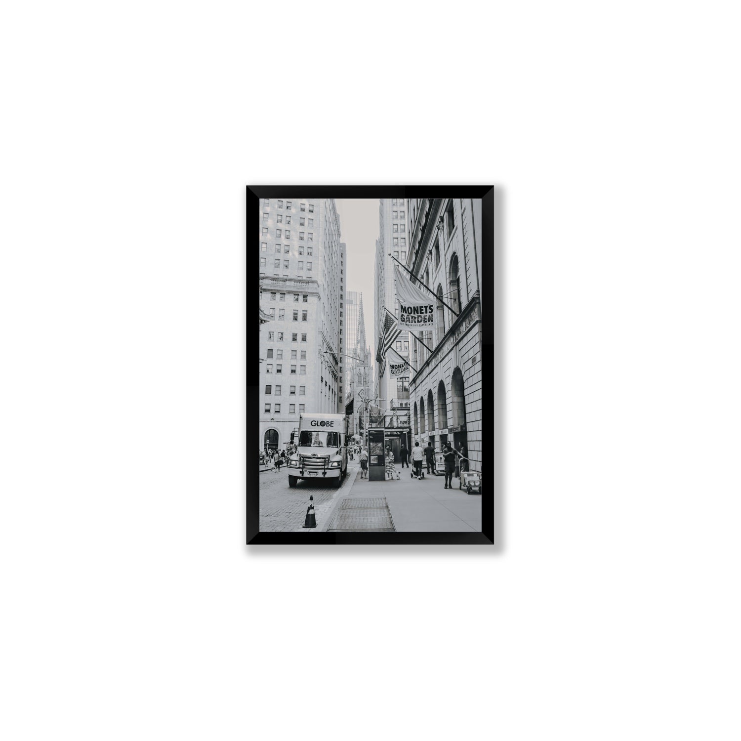 Metropolitan Monotone New York NYC Black & White wall art Medium full-bleed fine art print in black frame