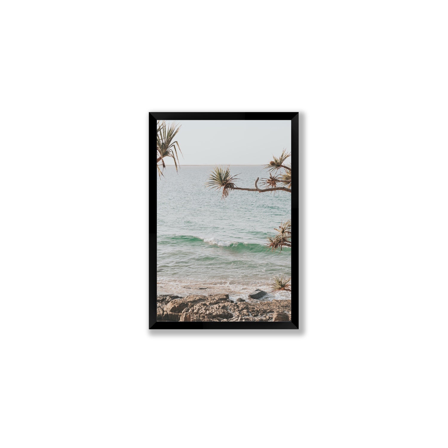 Good Vibrations fine art print, Noosa, Australia, coastal scenes artwork, Medium, Black Frame · Full Bleed, Fine Art Print