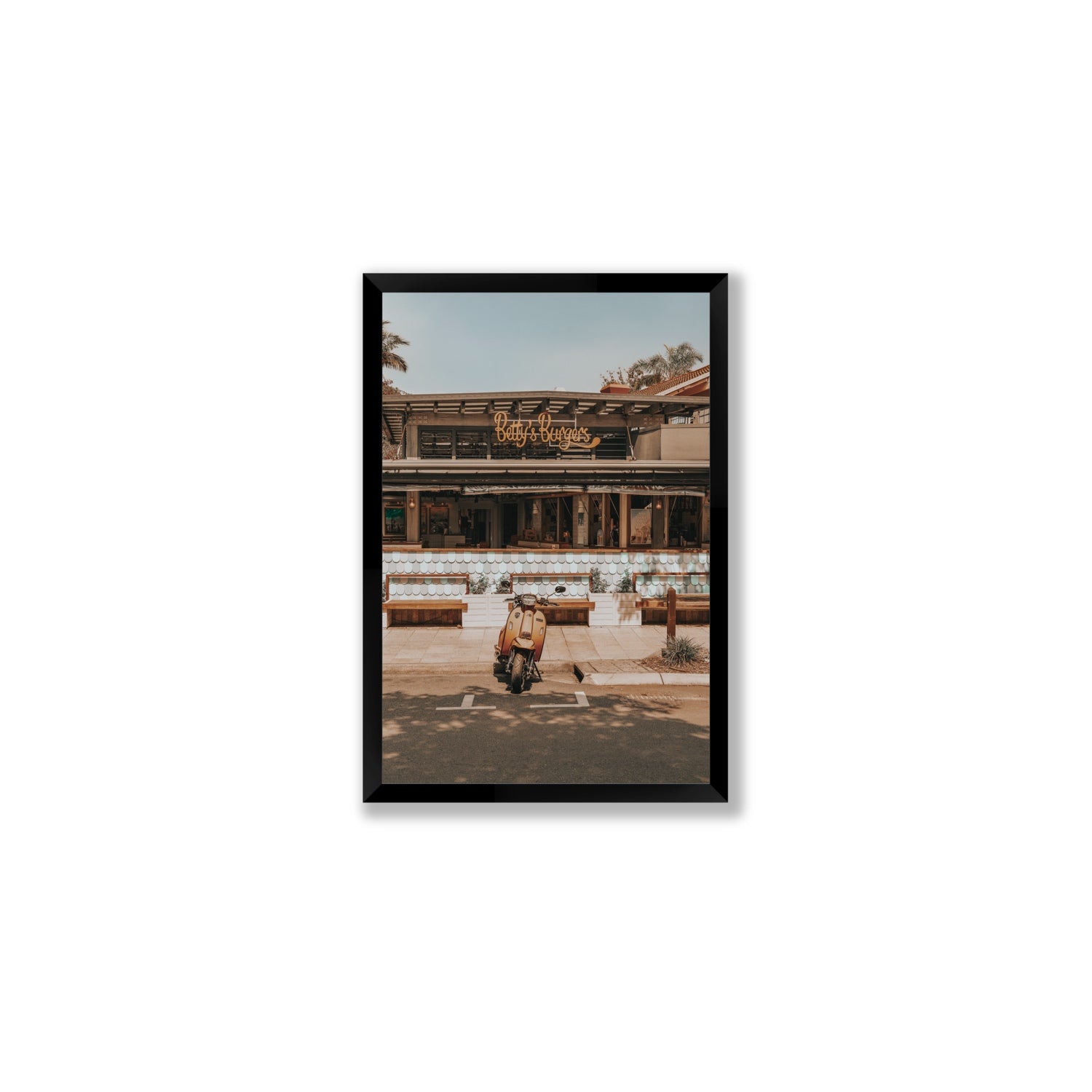 Noosa Nostalgia fine art print, Noosa, Australia, coastal scenes artwork, Medium, Black Frame · Full Bleed, Fine Art Print