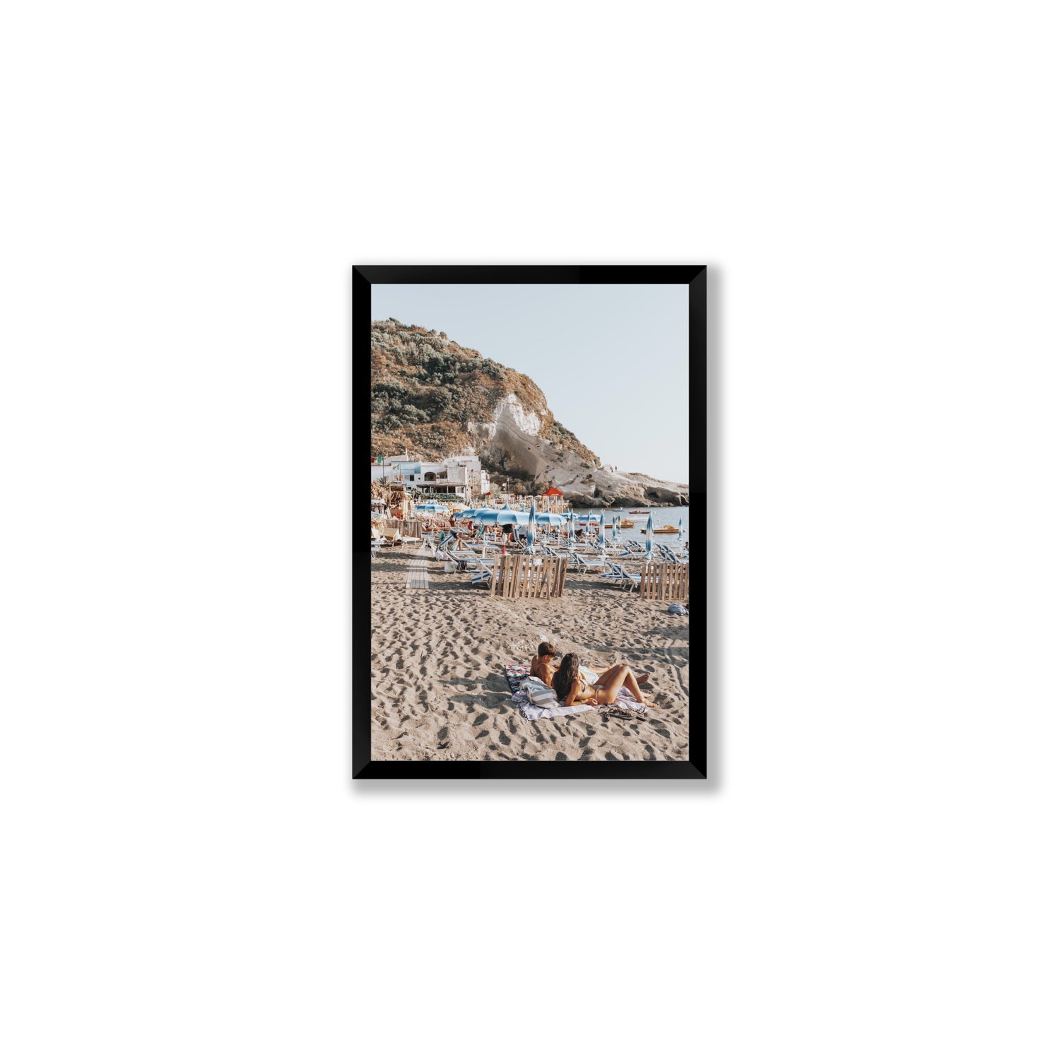 Beach Buddies fine art print, Ischia, Italy, Medium, Black Frame · Full Bleed, Fine Art Print