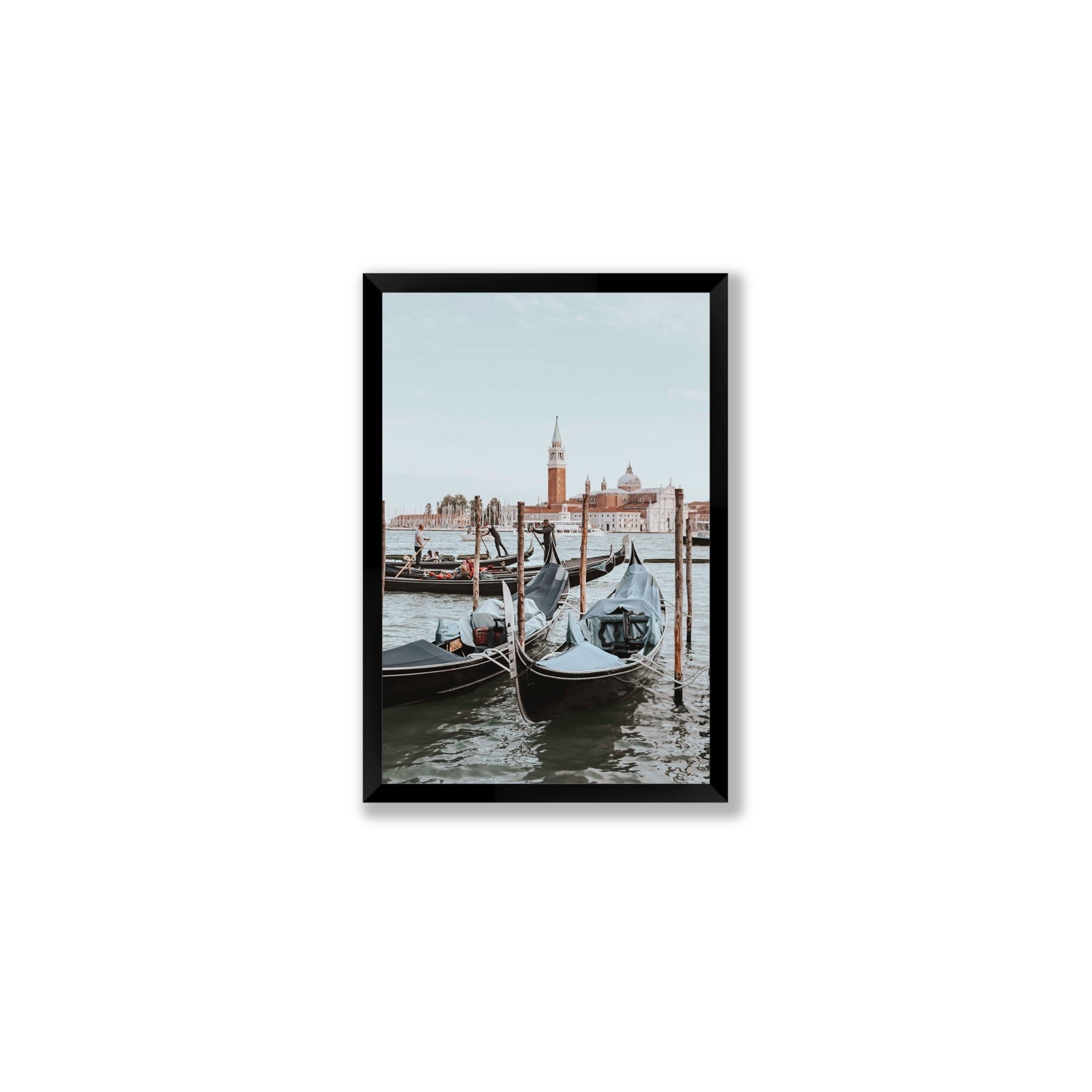 Italian Commute Venice Italian Mediterranean decor wall art Medium full-bleed fine art print in black frame