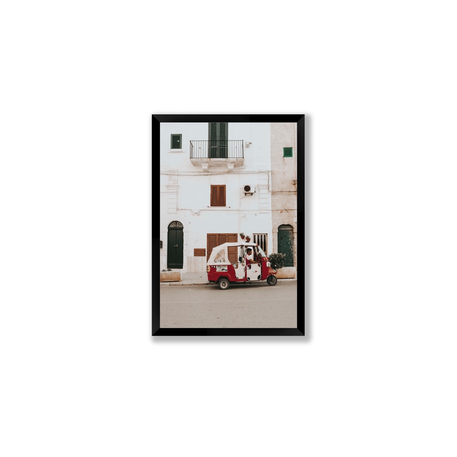 Groovy Piaggio Puglia Italian wall art Medium full-bleed fine art print in black frame