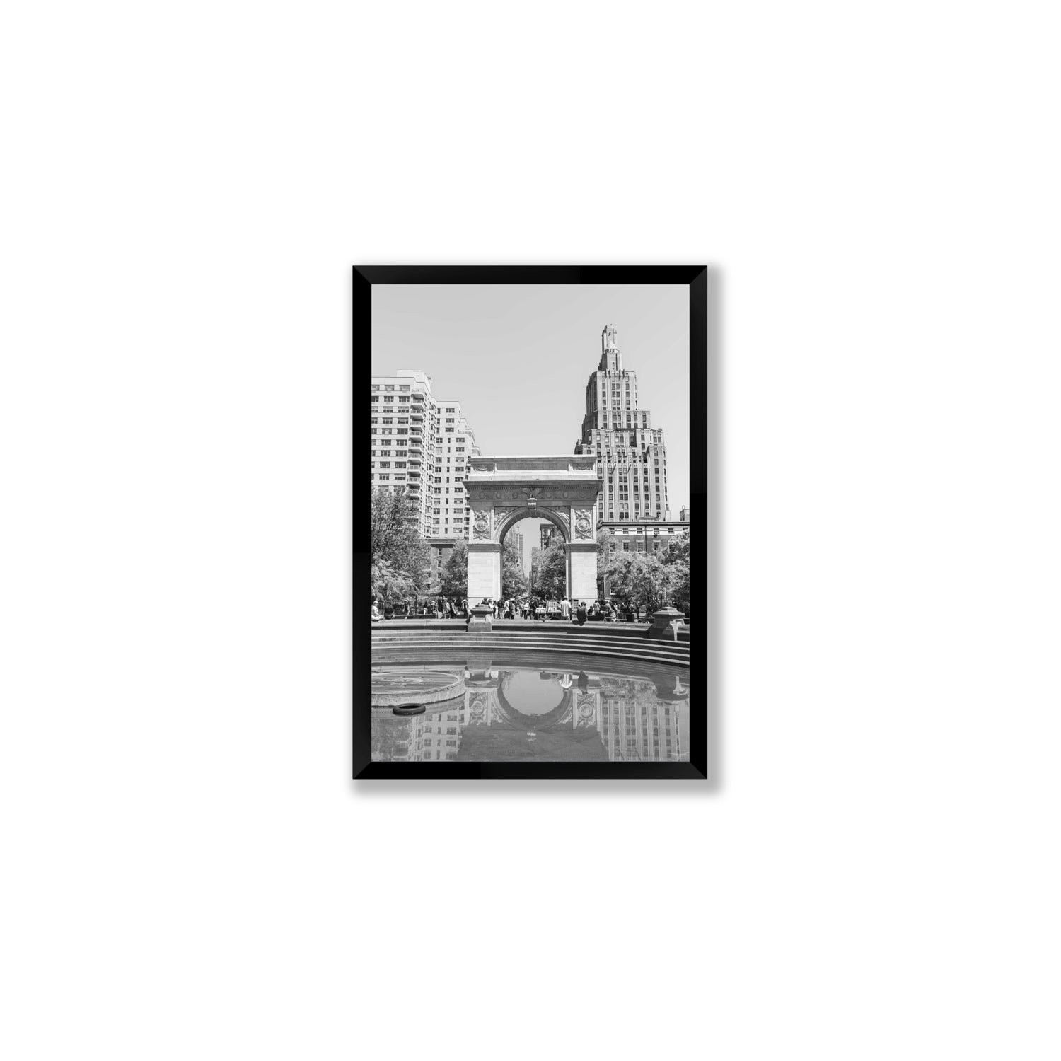 Washington Skyline New York NYC Black & White wall art Medium full-bleed fine art print in black frame