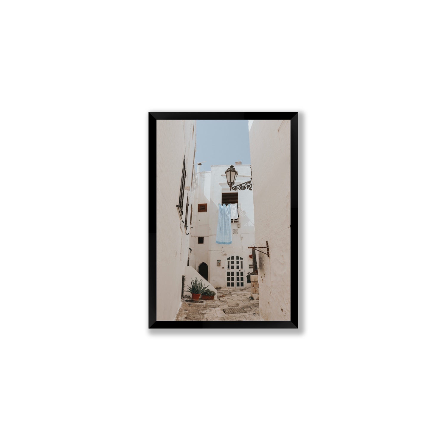 Laundry Day fine art print, Puglia, Italy, Medium, Black Frame · Full Bleed, Fine Art Print