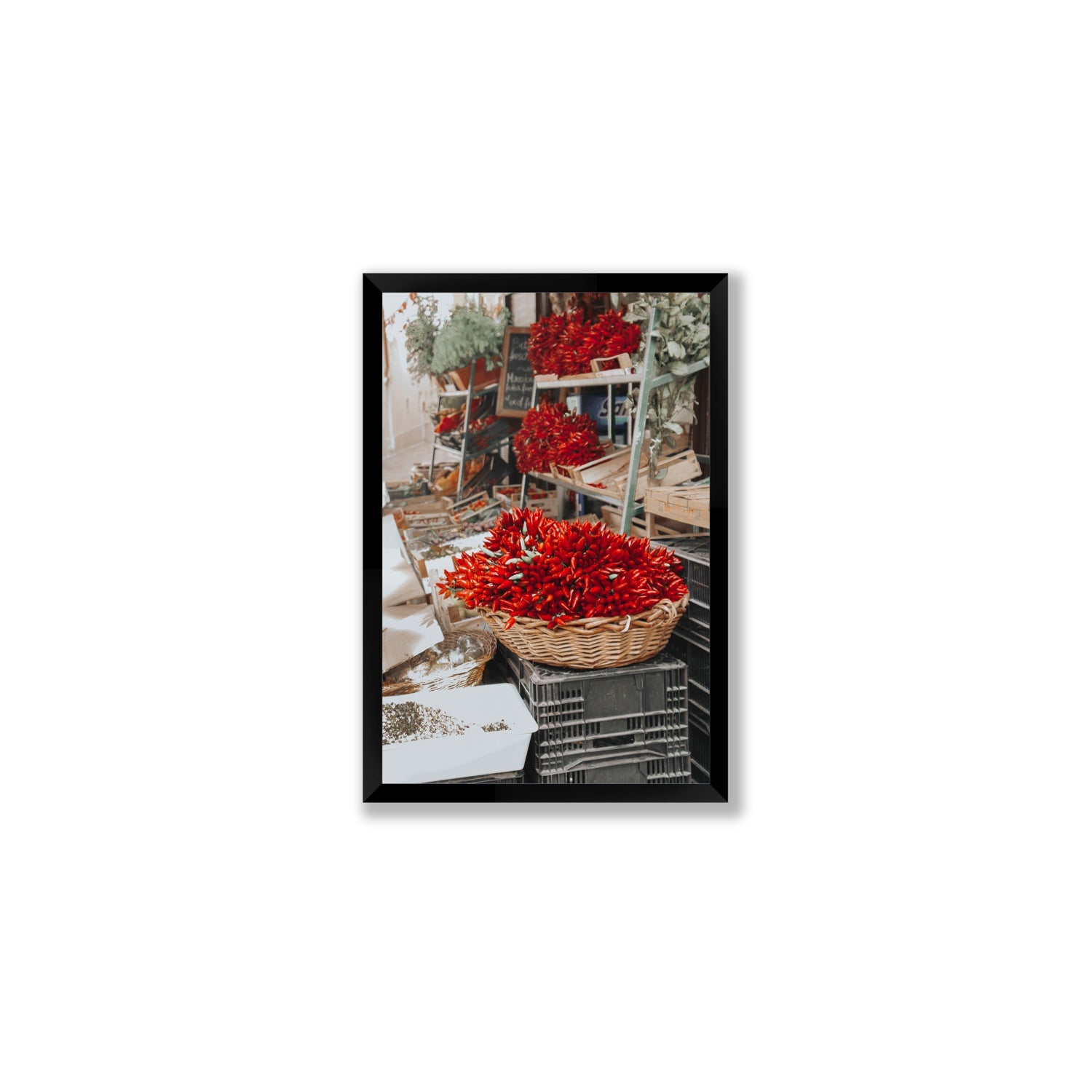 Fiery Cluster Puglia Italian wall art Medium full-bleed fine art print in black frame