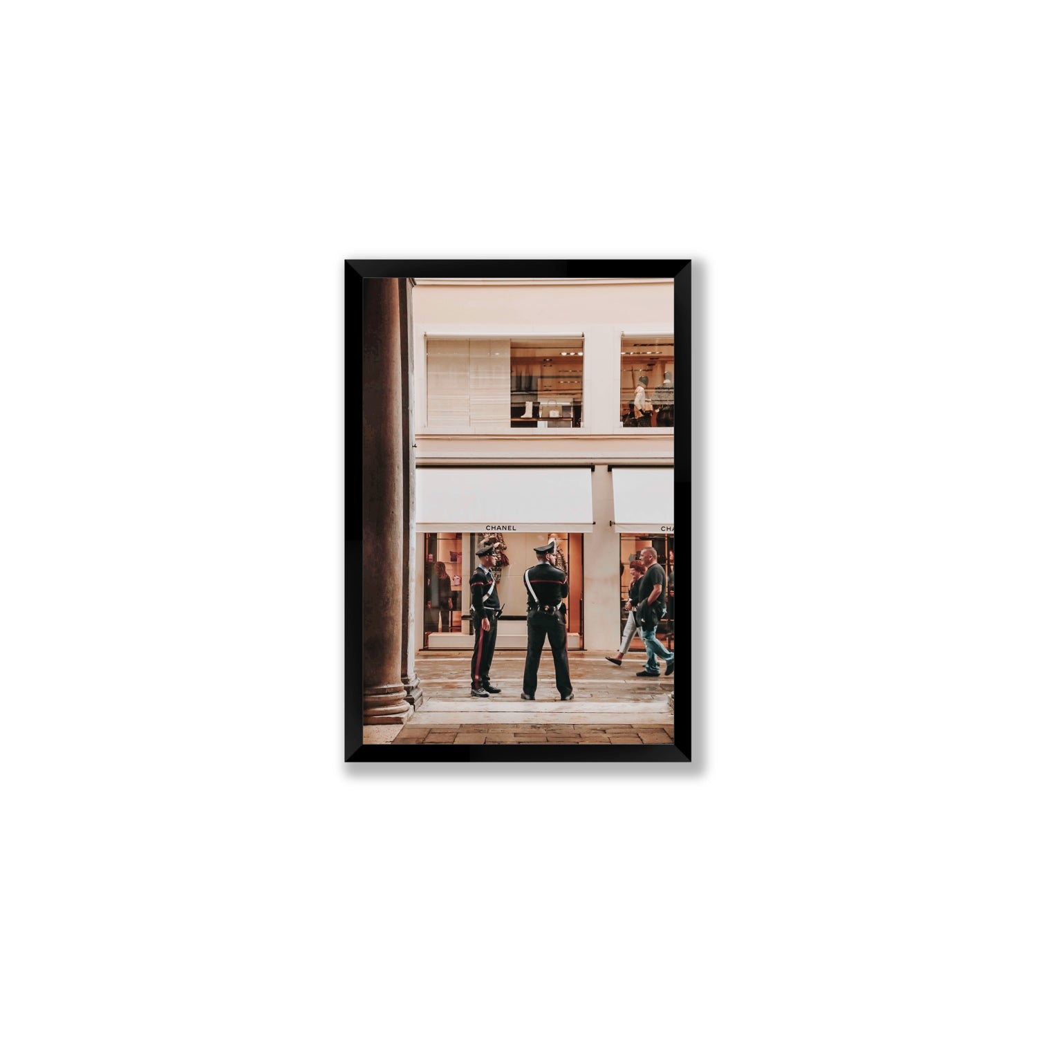 Style Police Venice Italian wall art Medium full-bleed fine art print in black frame