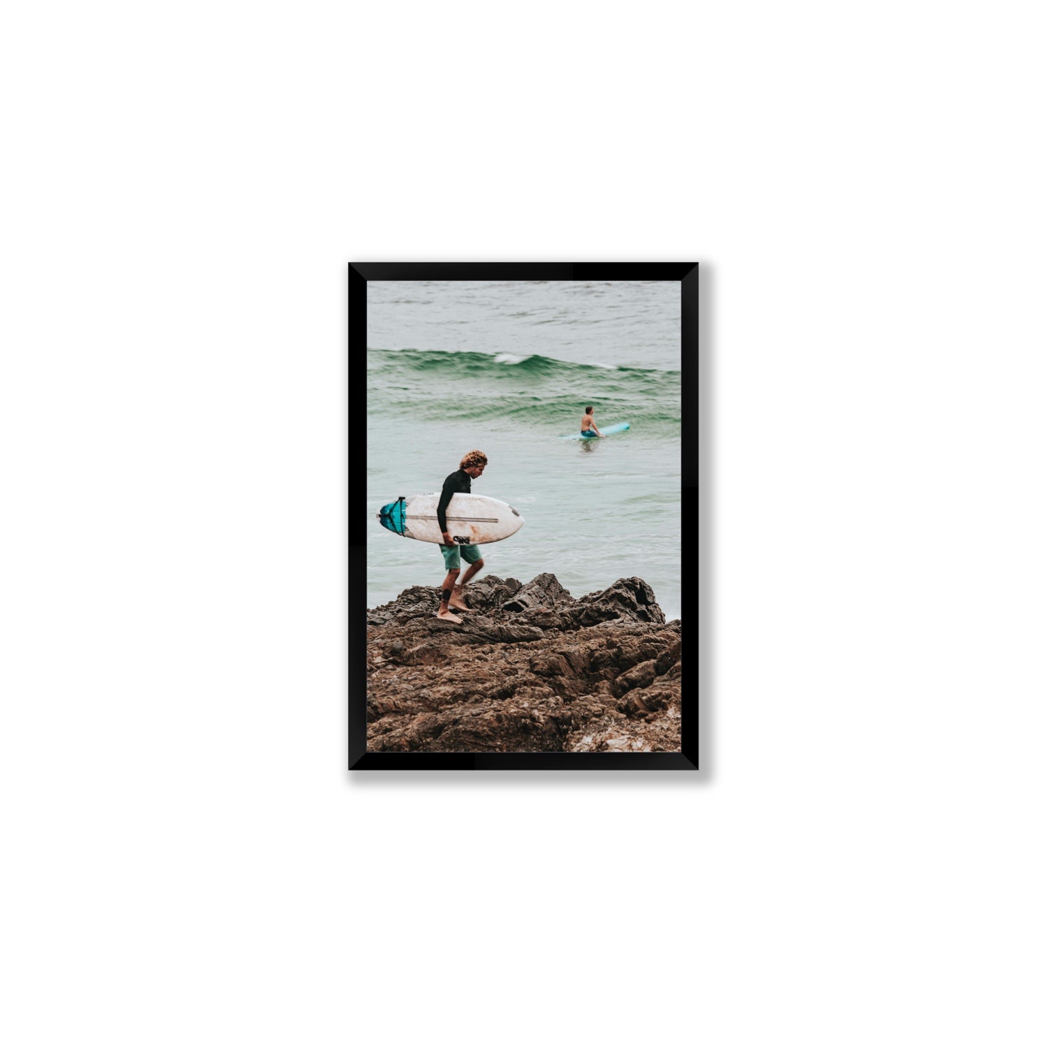 Not All Who Wander Are Lost Byron Bay Surf wall art Medium full-bleed fine art print in black frame