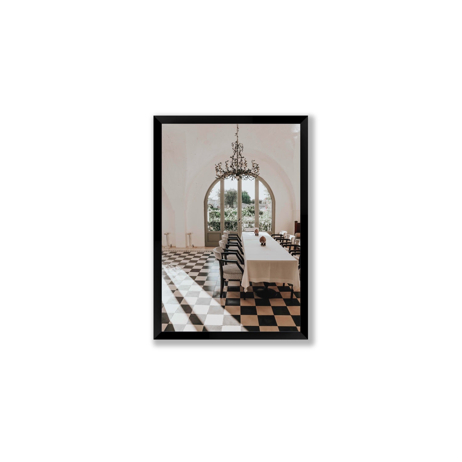 Sunbeam Feast Puglia Wall Italian fine art print Medium full-bleed fine art print in black frame