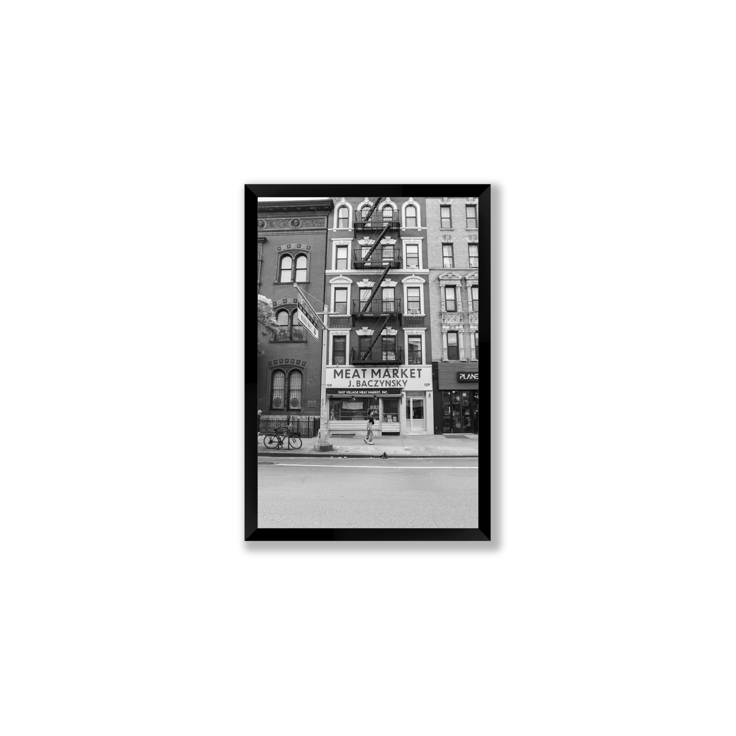 Vertical Village New York NYC Black & White wall art Medium full-bleed fine art print in black frame