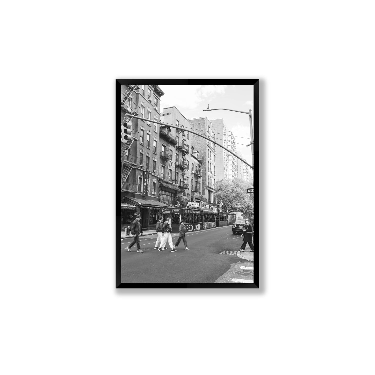Spectral Streets New York NYC Black & White wall art Large full-bleed fine art print in black frame