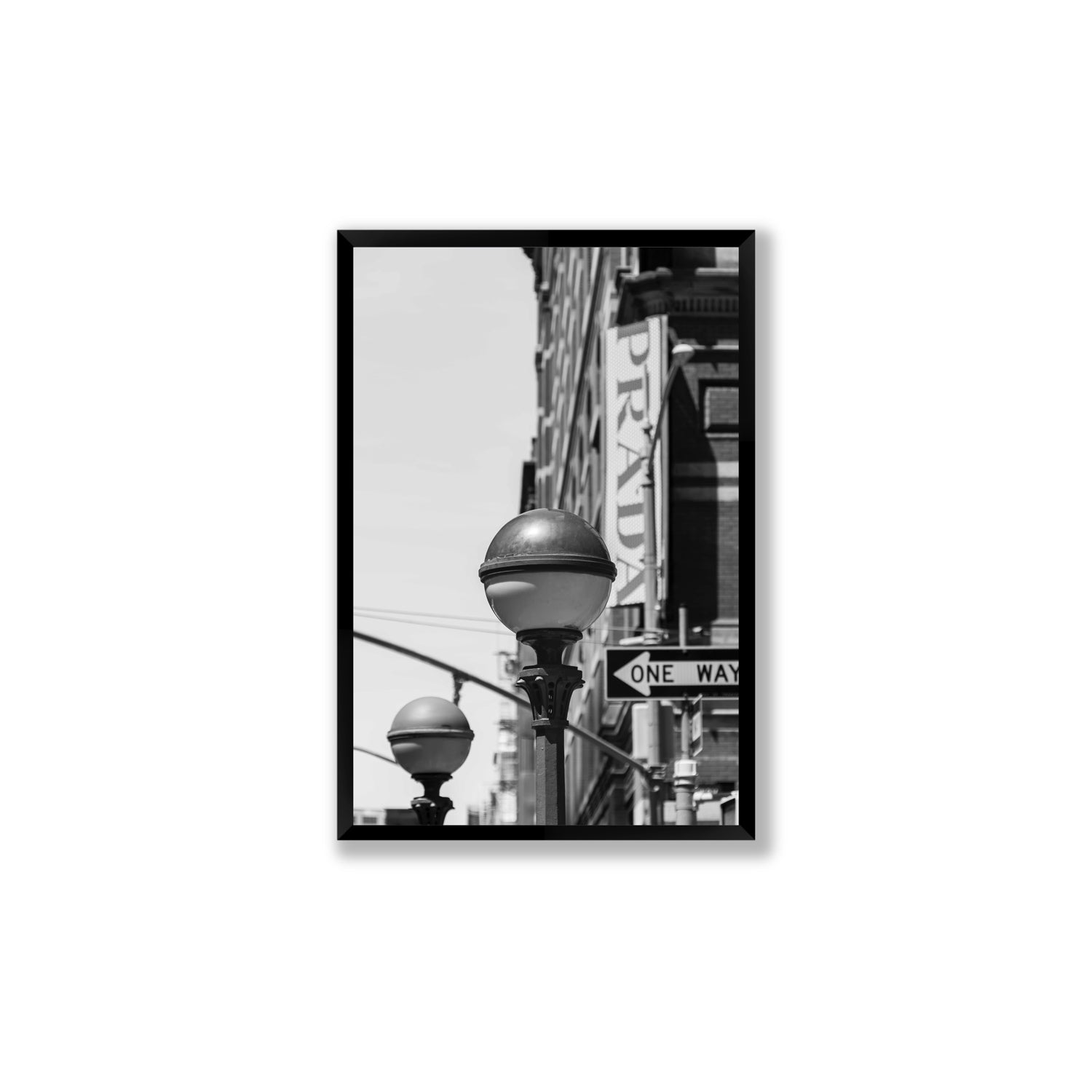 Subway Style New York NYC Black & White wall art Large full-bleed fine art print in black frame